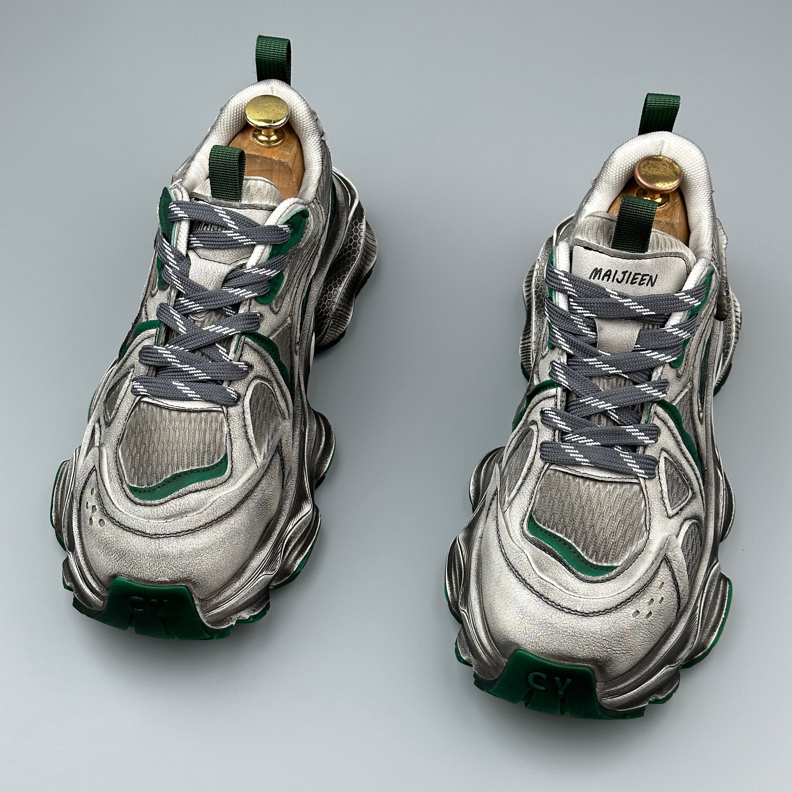 Hybriss RetroBreathe Green– Youth Retro Dad Shoes