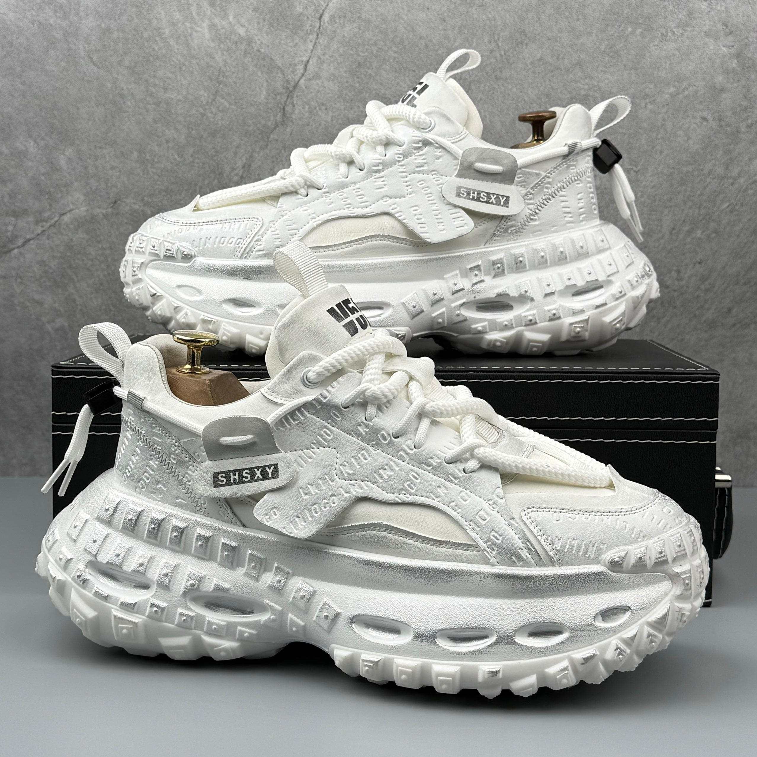 Hybriss OldWeave White– Retro Dad Shoes