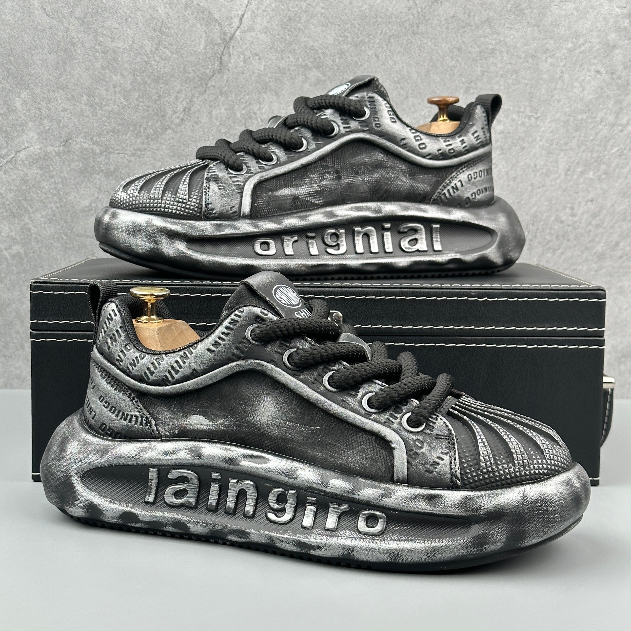 Hybriss RetroBreath Black– Youth Sports Casual Shoes