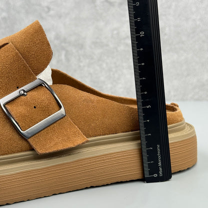 Hybriss Soft-Suede Buckled Platform Mule