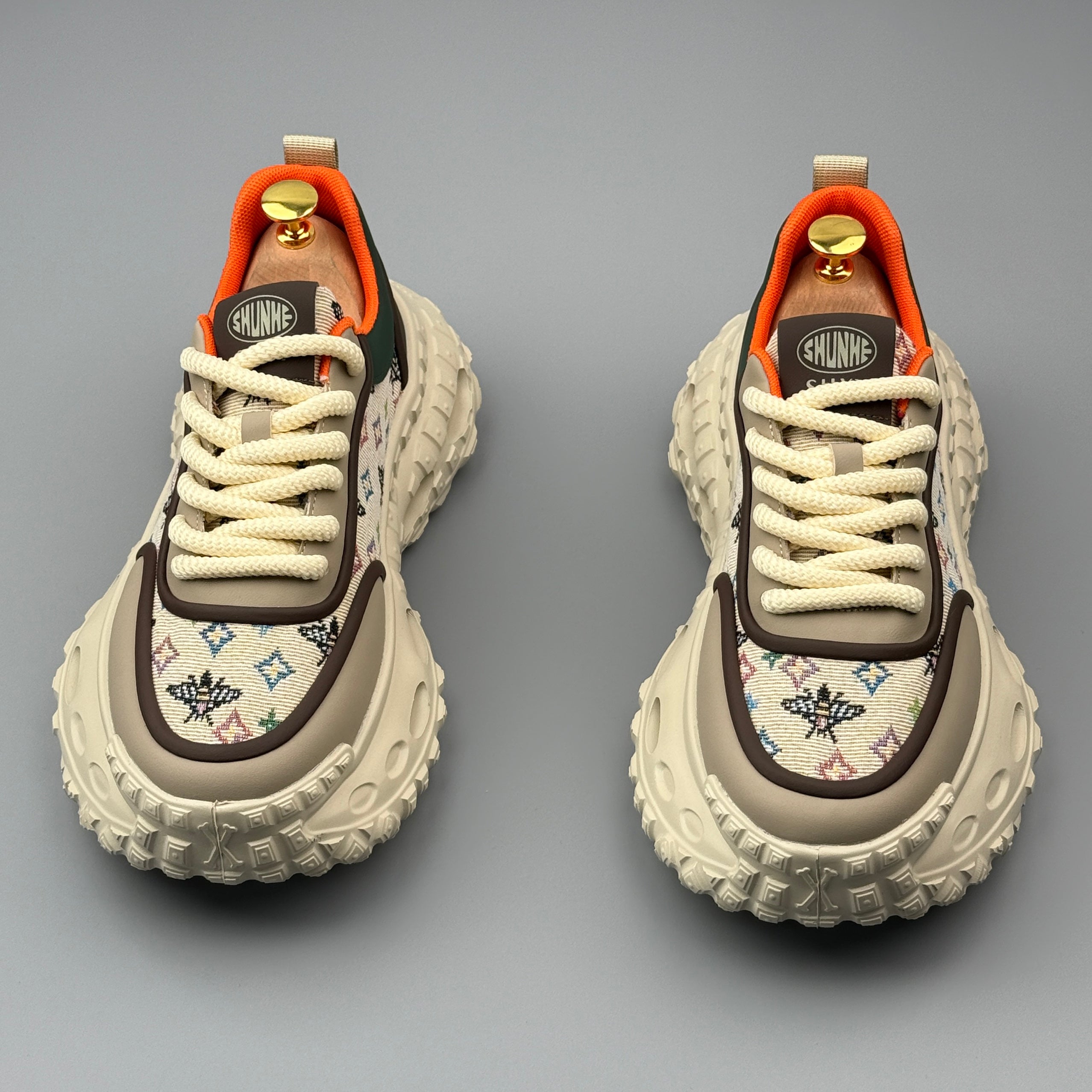 Hybriss DailyRiseCasual Brown Green– Casual Dad Shoes