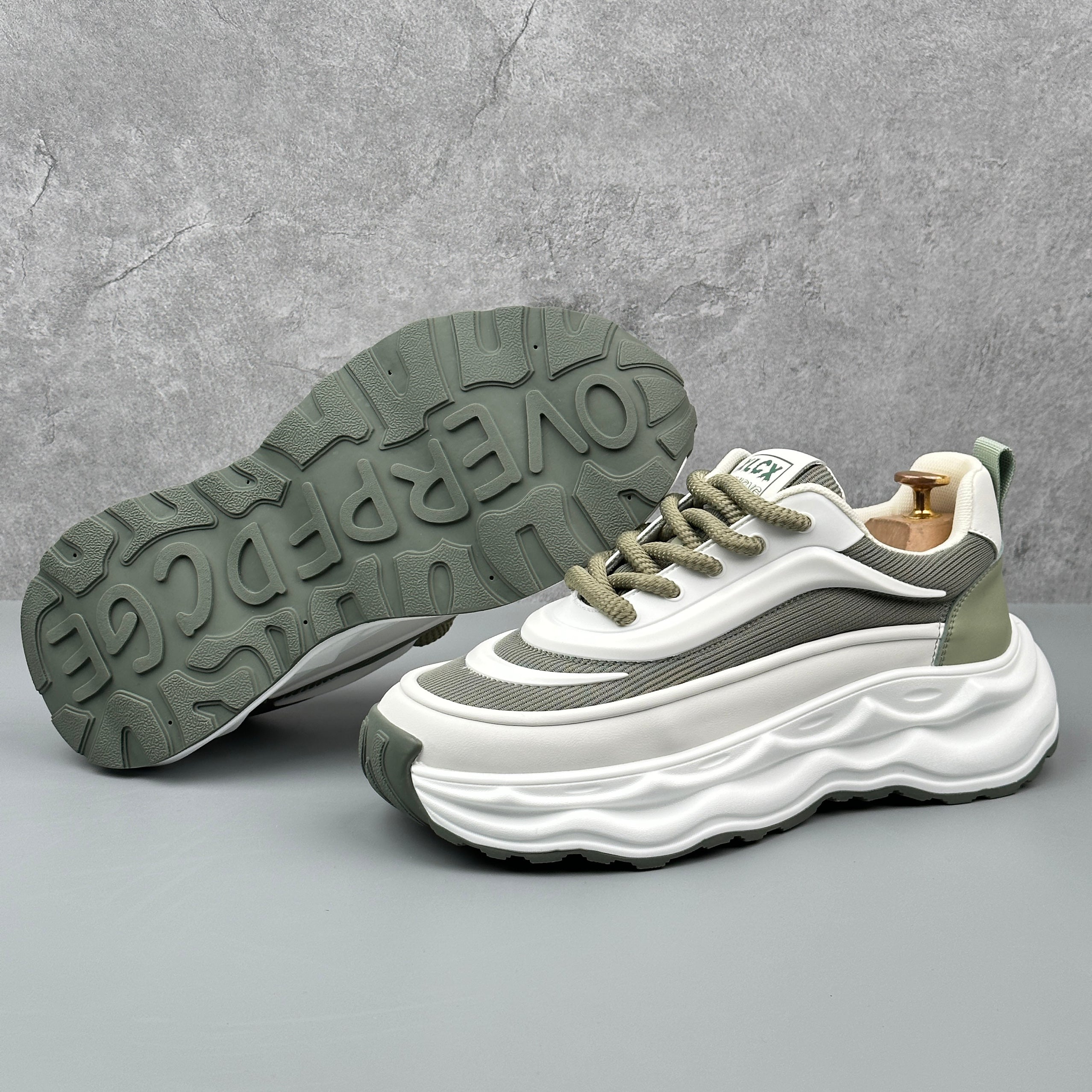 Hybriss ThreadBreath White Green– Casual Dad Shoes