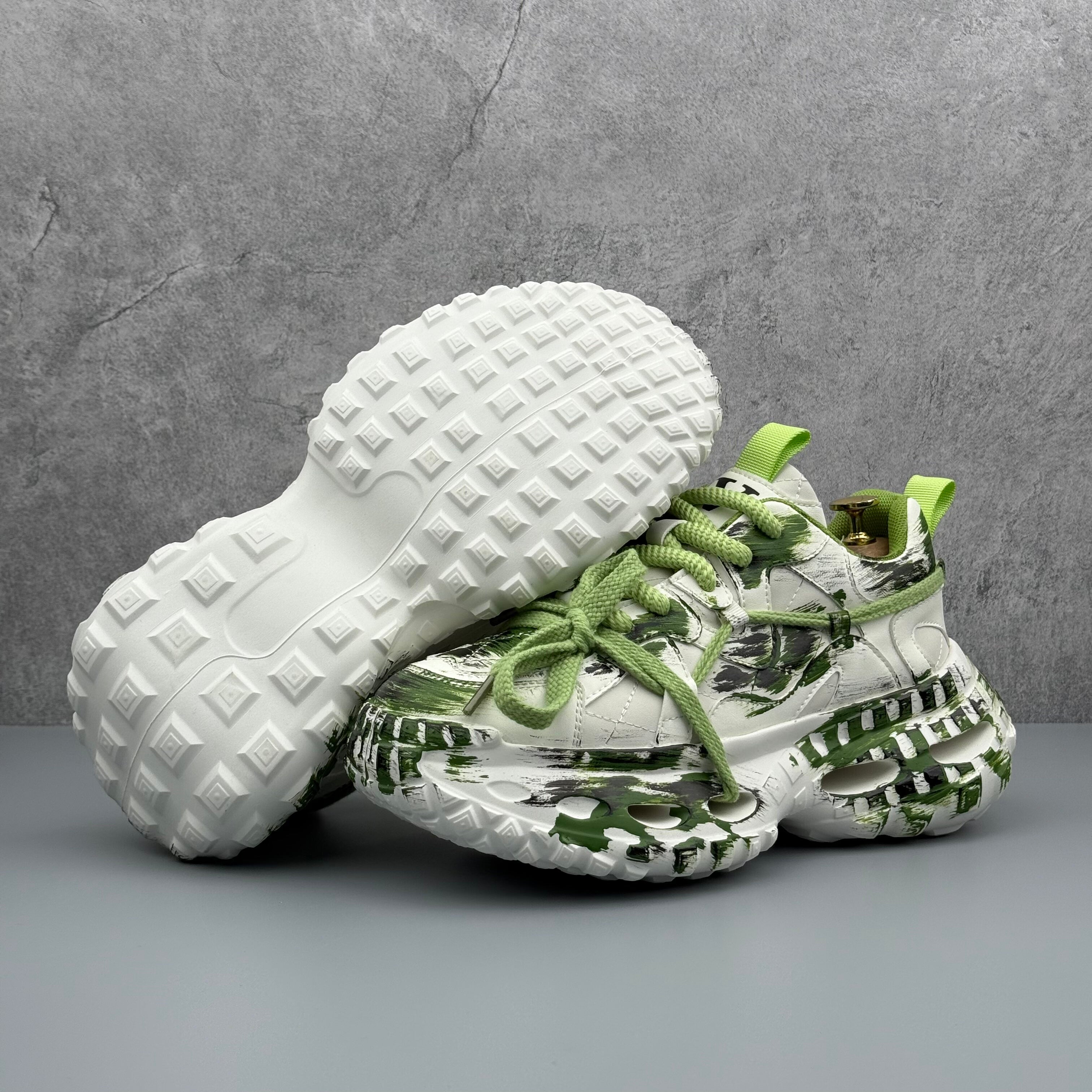Hybriss DailyRise White Green– Dad Shoes