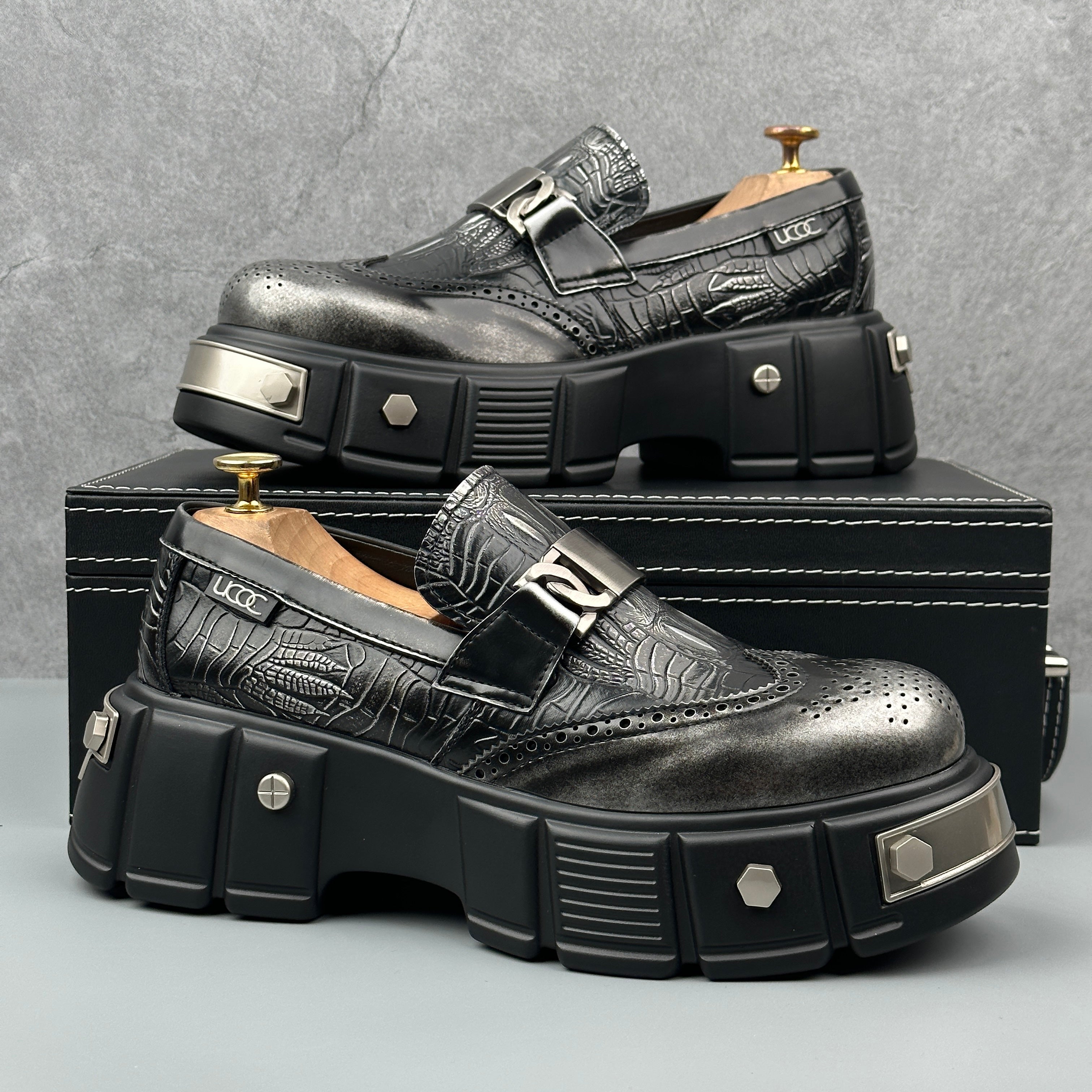 Hybriss Crestmore Bronze Silver– British Casual Leather Shoes