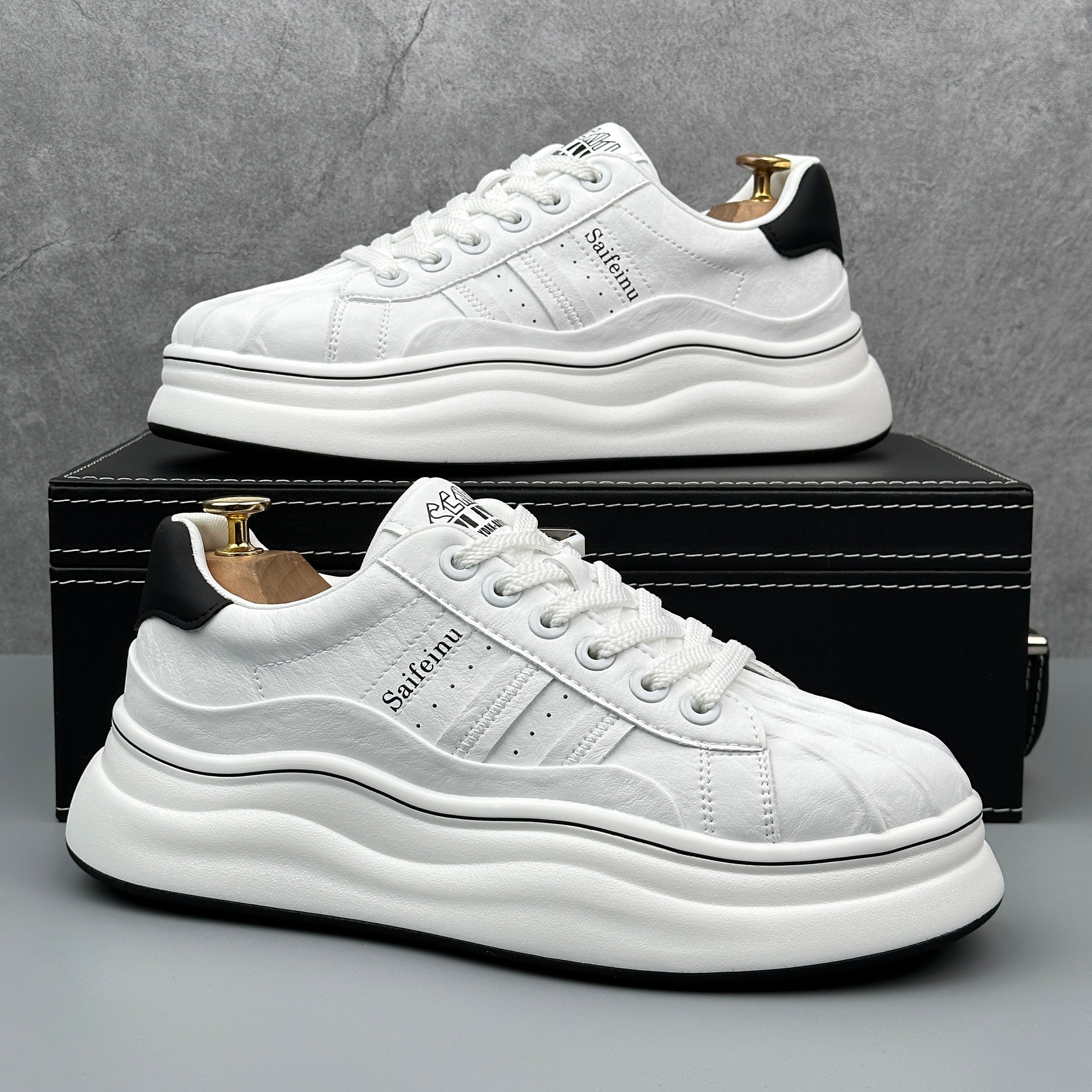Hybriss SpliceKorea Black White– Mikrofaserleder White Shoes