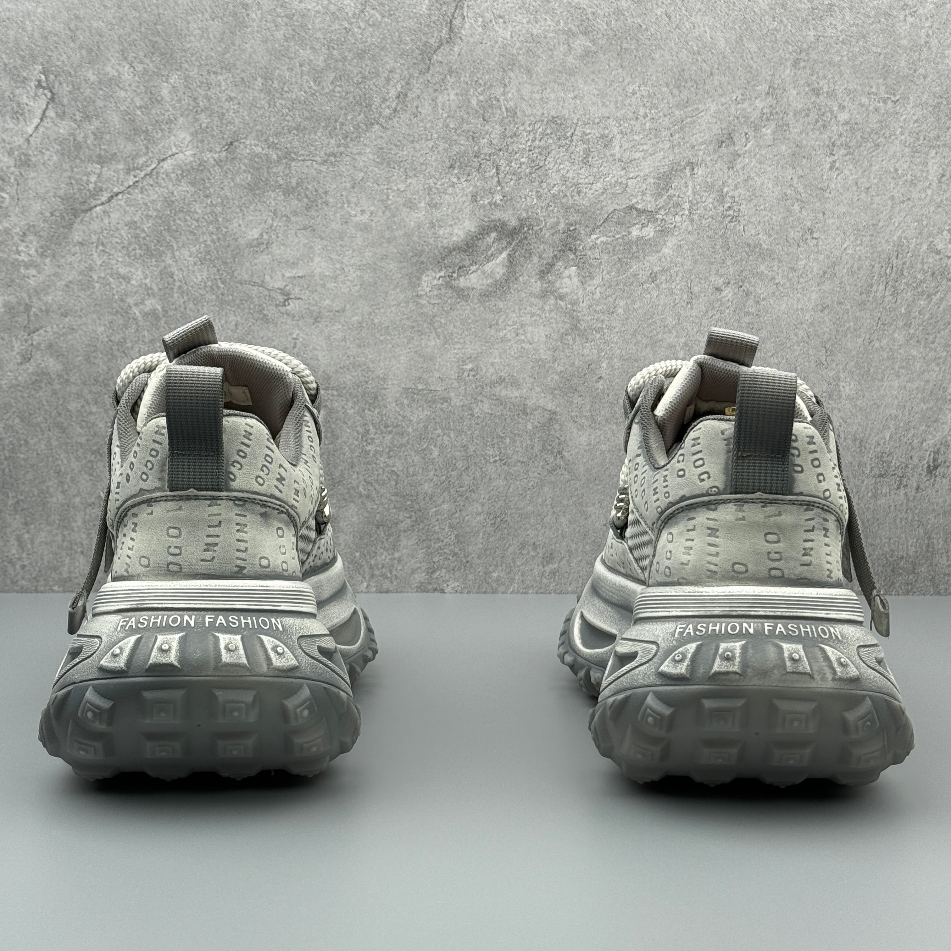 Hybriss StitchFlex White Gray– Men’s Casual Dad Shoes