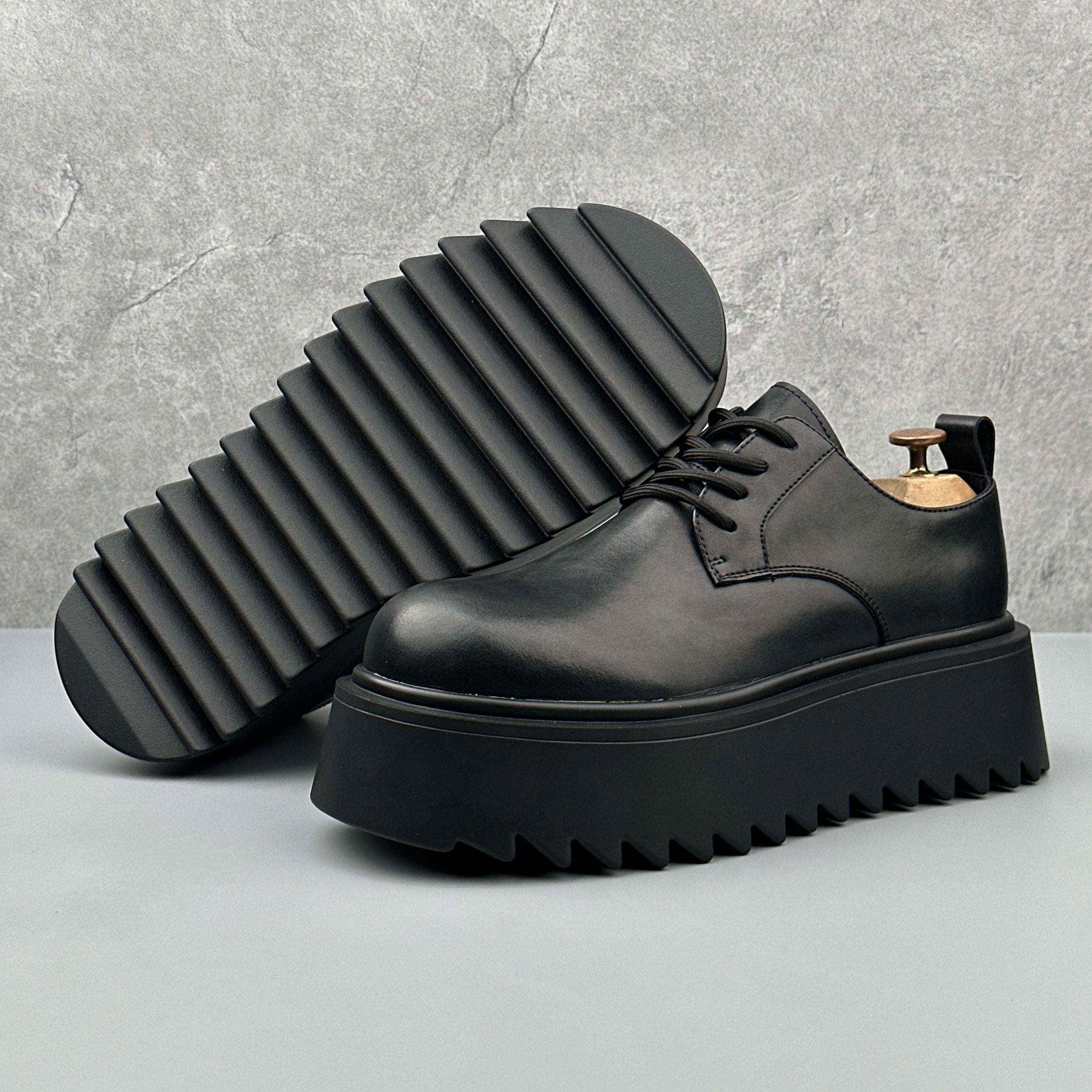 Hybriss BritRise Black– British Casual Leather Shoes