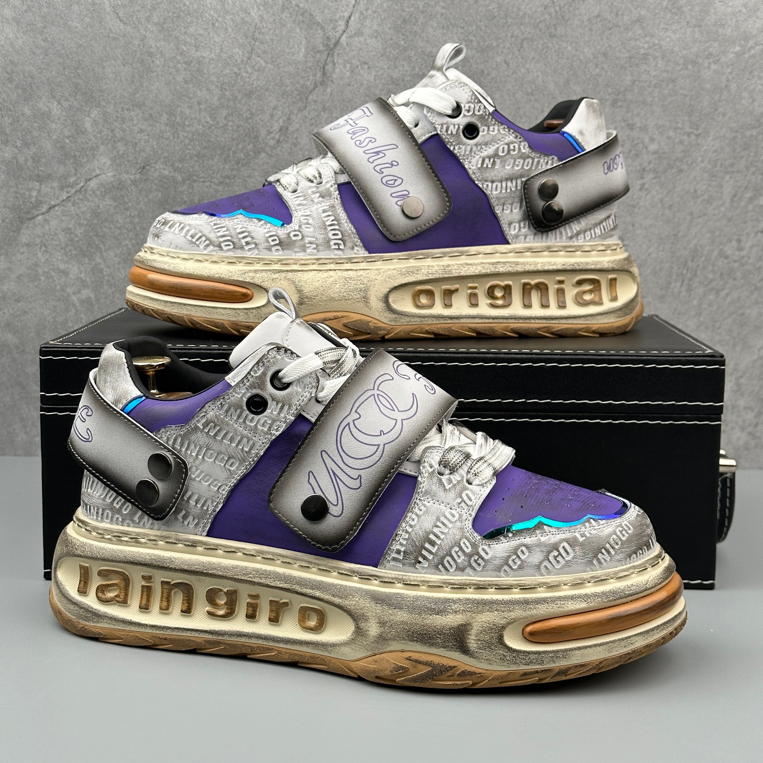 Hybriss CarveCore Purple– Mikrofaserleder Sneakers