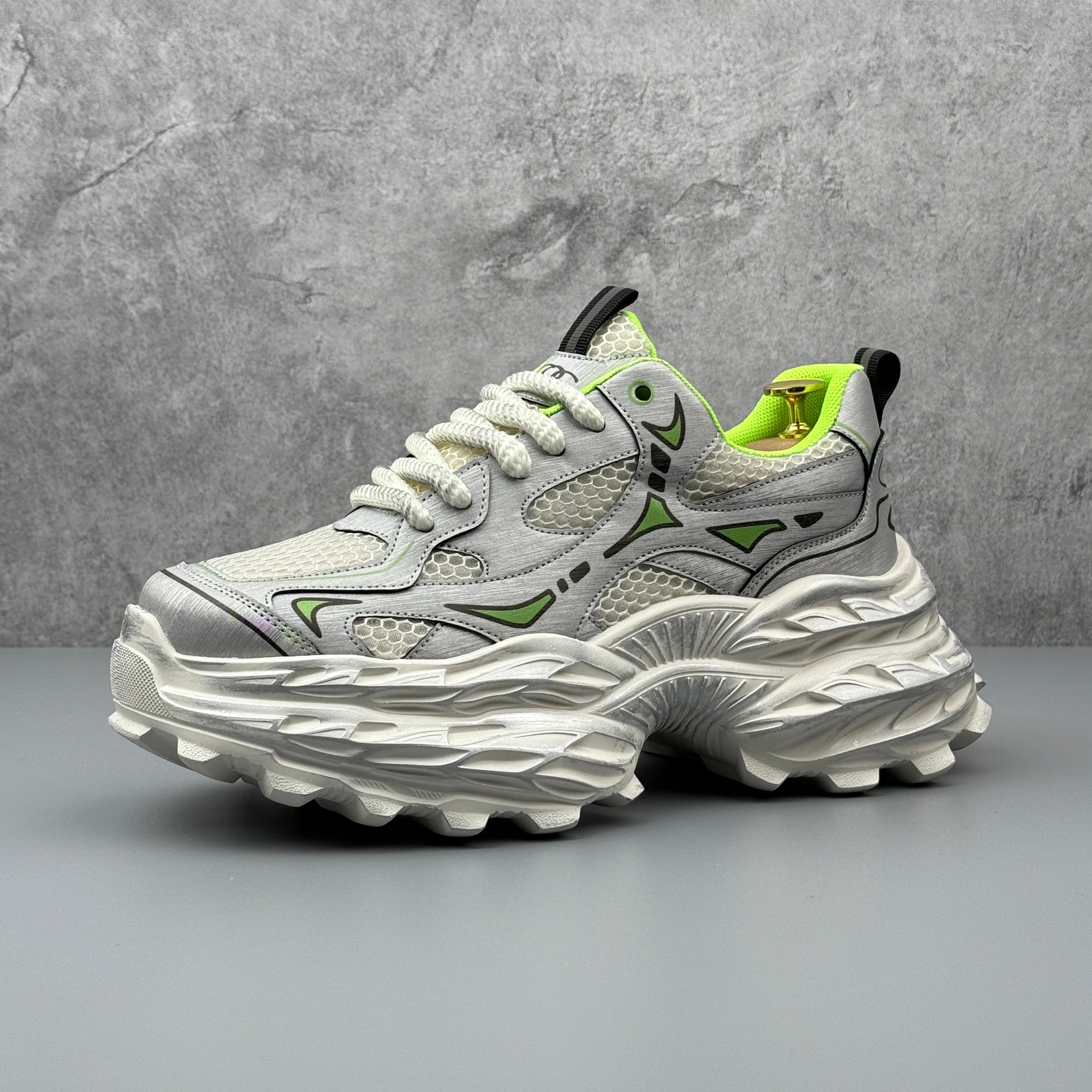 Hybriss ElevateCore Silver Green– Youth Casual Dad Shoes