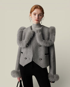 Hybriss "Aura" Sculptural Wool Cloak - Carbon Gray