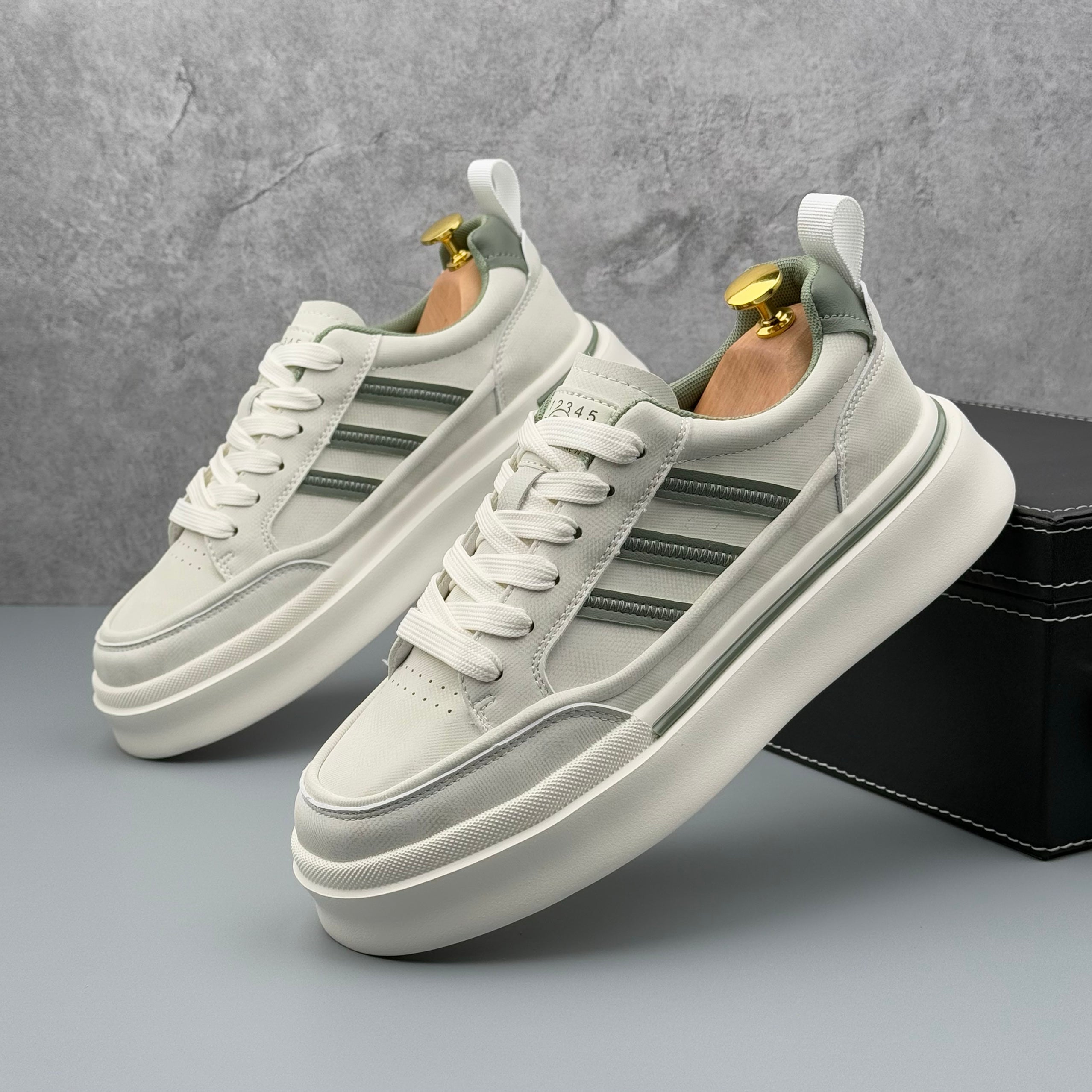 Hybriss BeigeCore Gray– Stoff & PU Sneakers