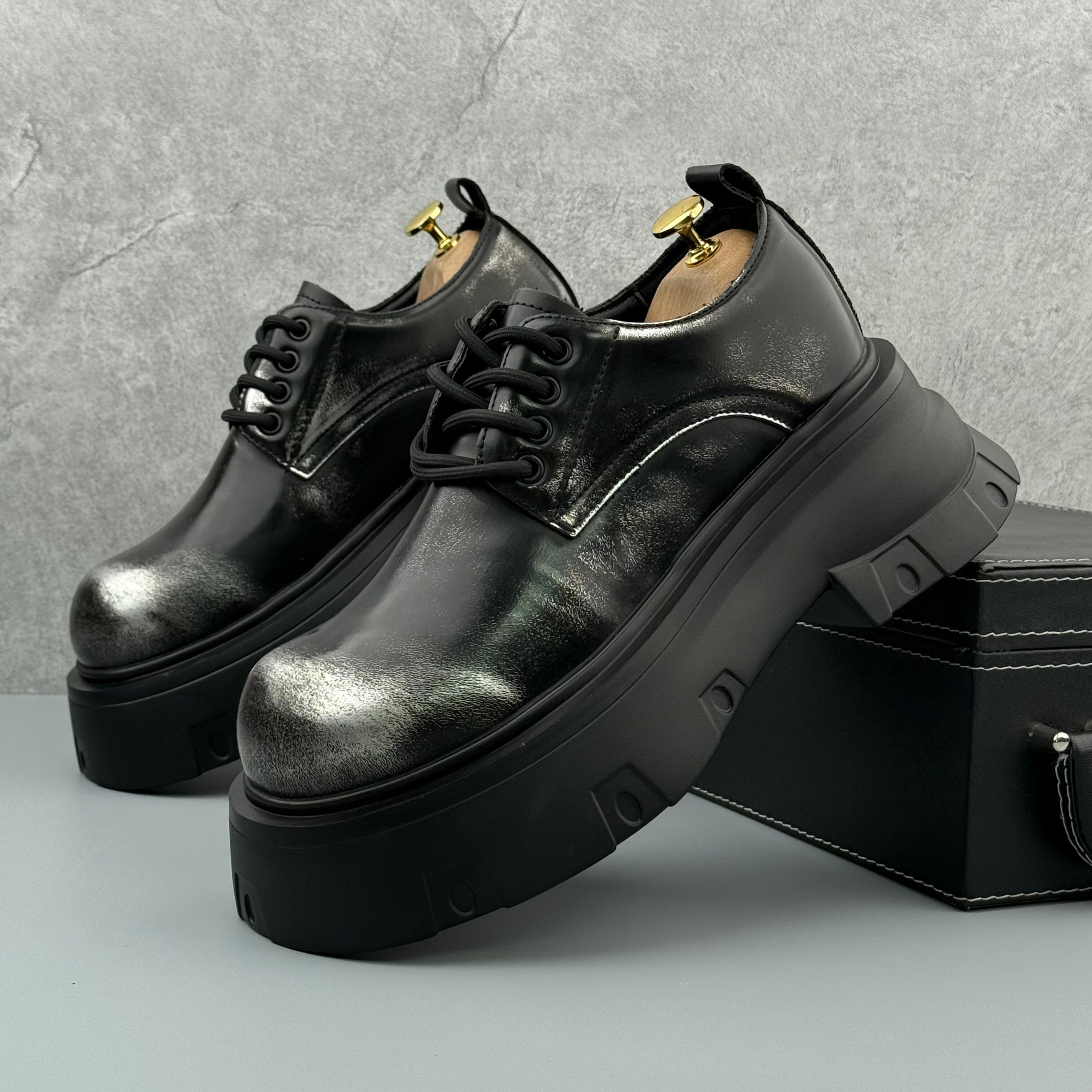 Hybriss Argentum Silver – Youth Casual Leather Shoes