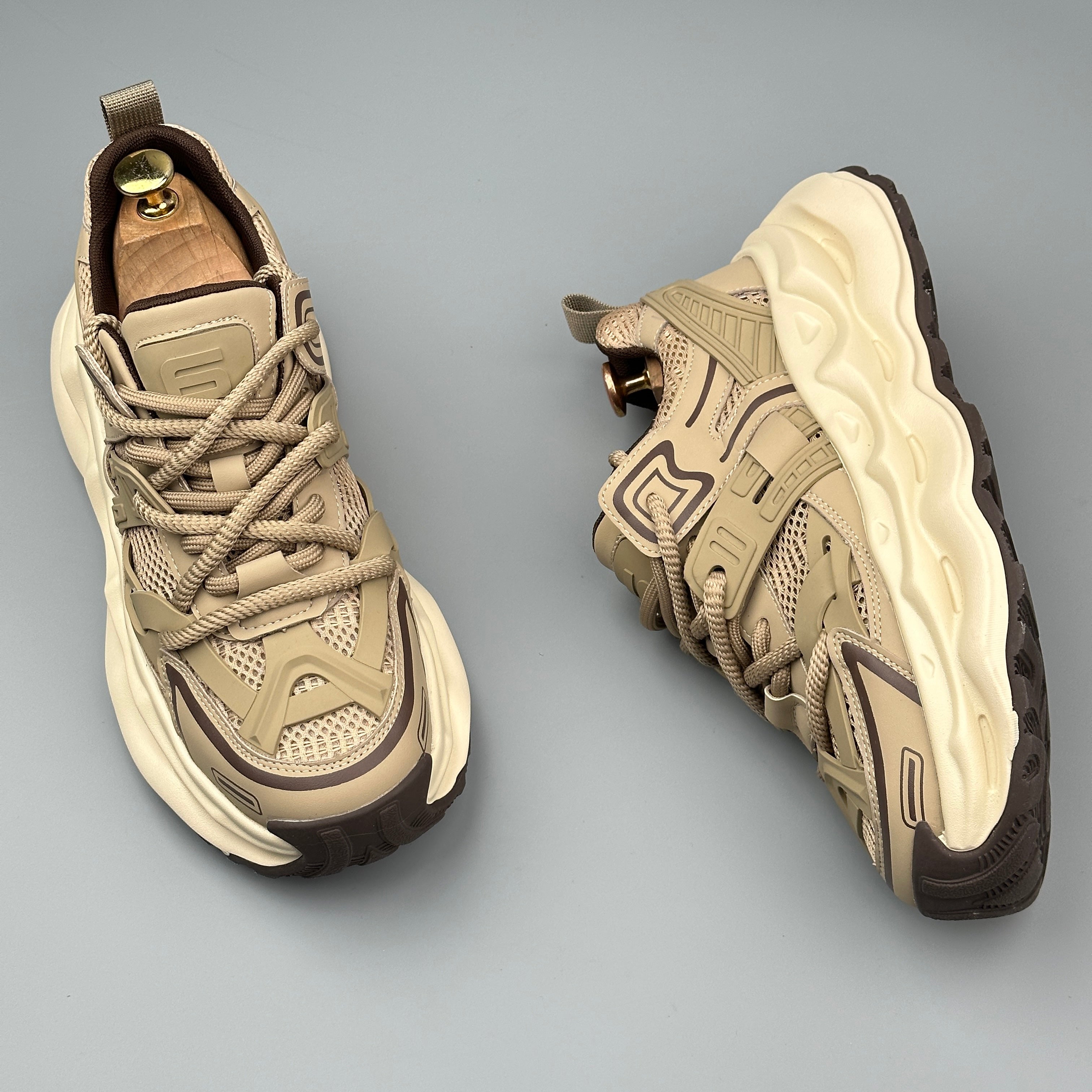 Hybriss Cabuncci WeaveCore Khaki– Youth Retro Dad Shoes