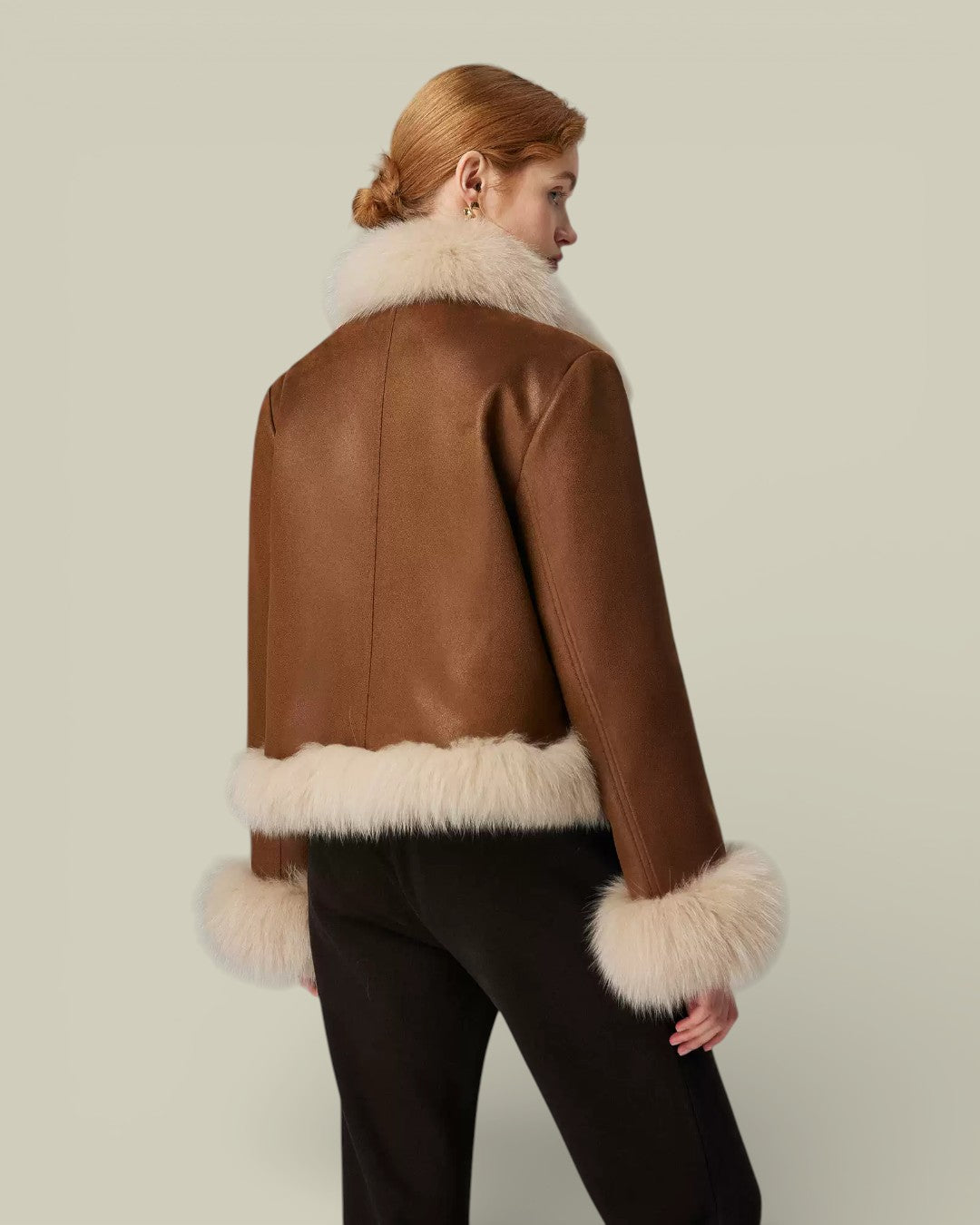 Hybriss "Celeste" Artisan Fox-Trimmed Jacket