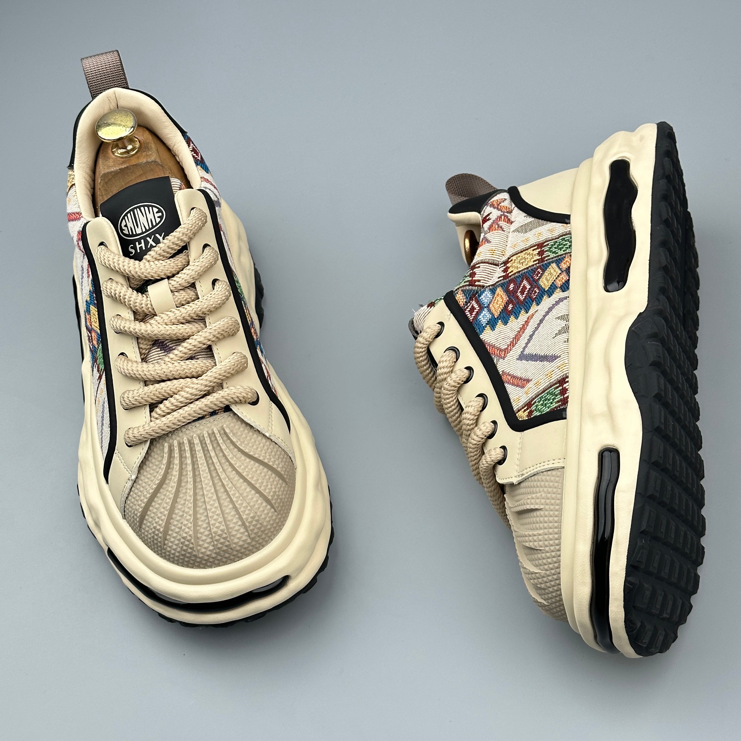 Hybriss VintageStitch – PU & Mikrofaserleder Sneakers