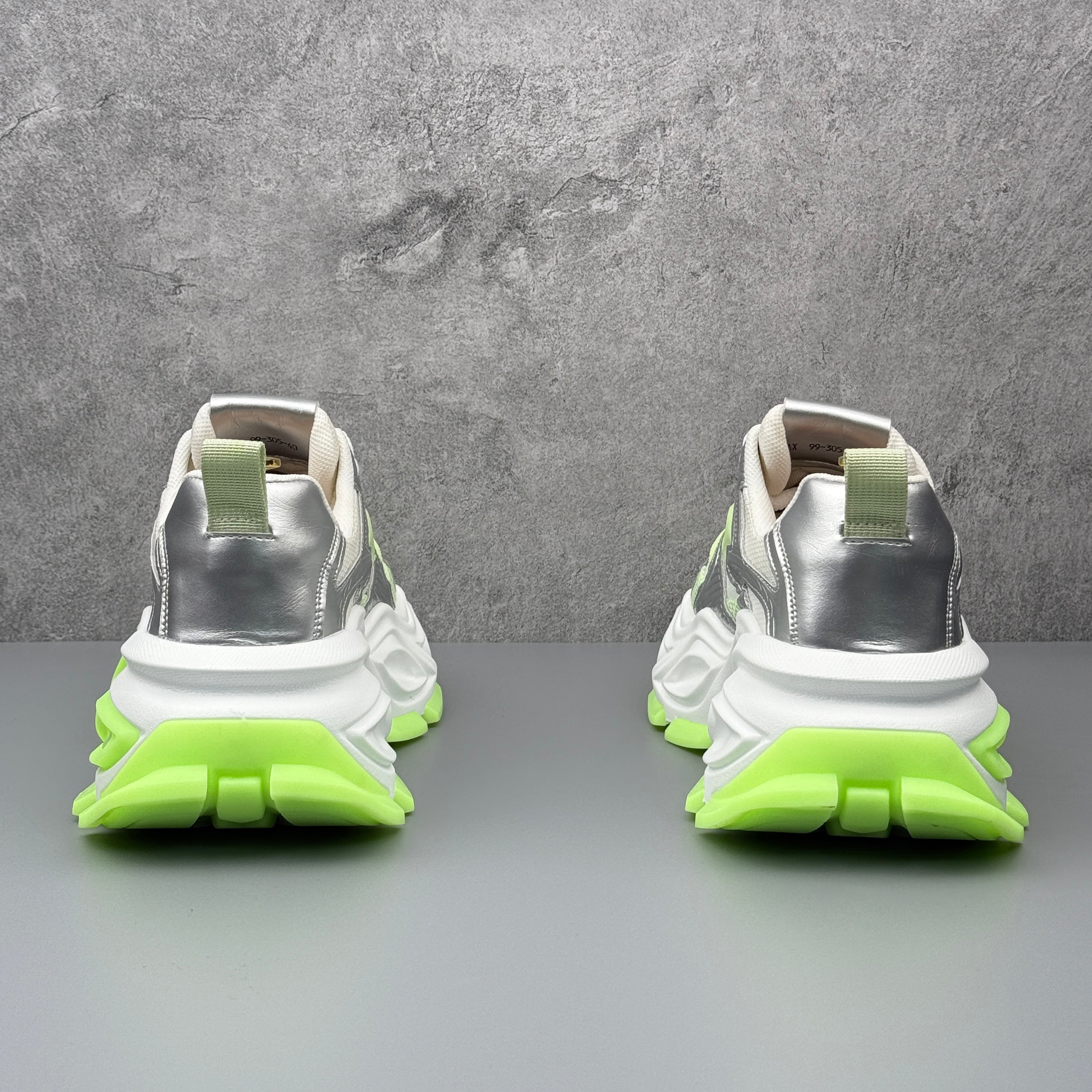 Hybriss ColorMatch Green– Mixed‑Material Dad Shoes