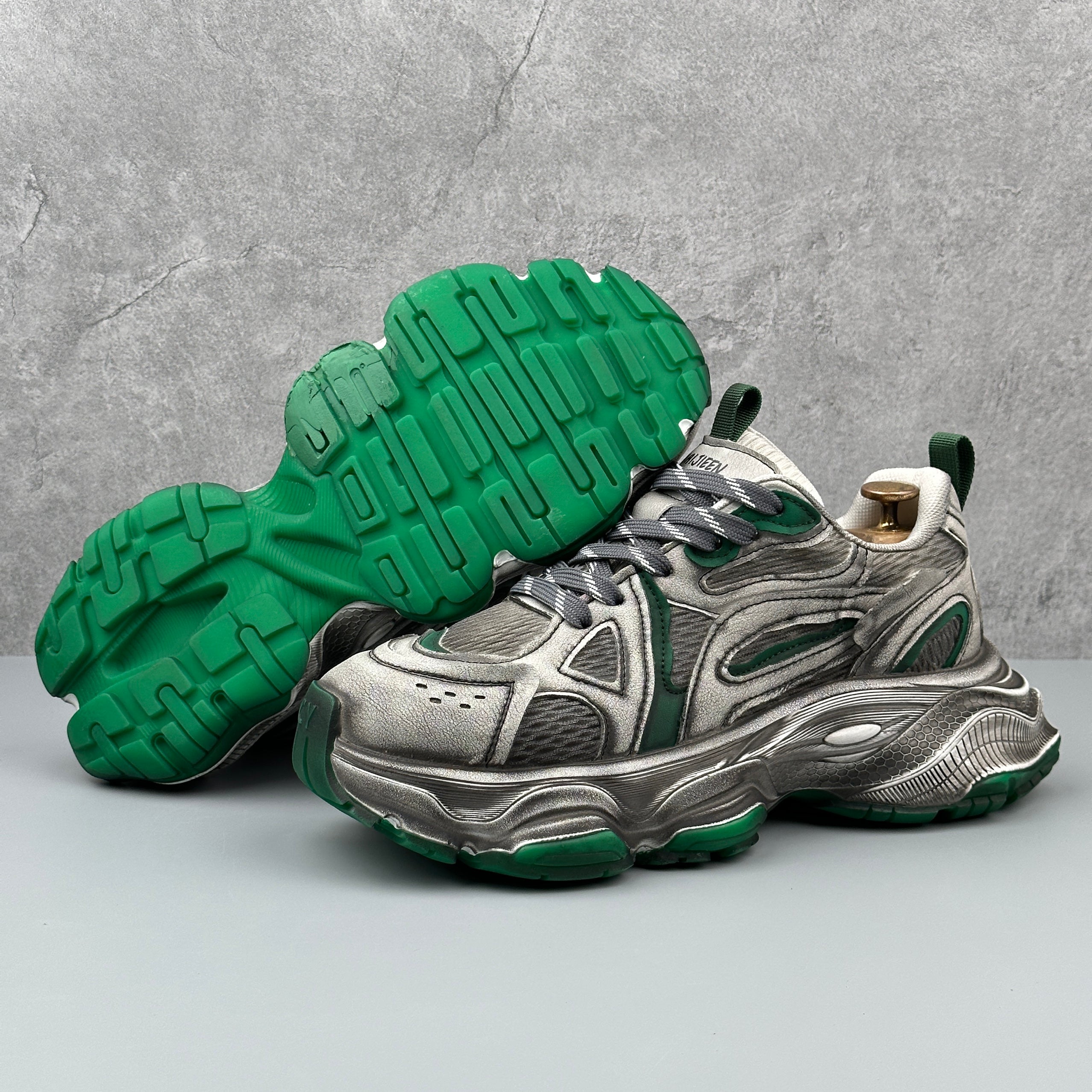 Hybriss RetroBreathe Green– Youth Retro Dad Shoes