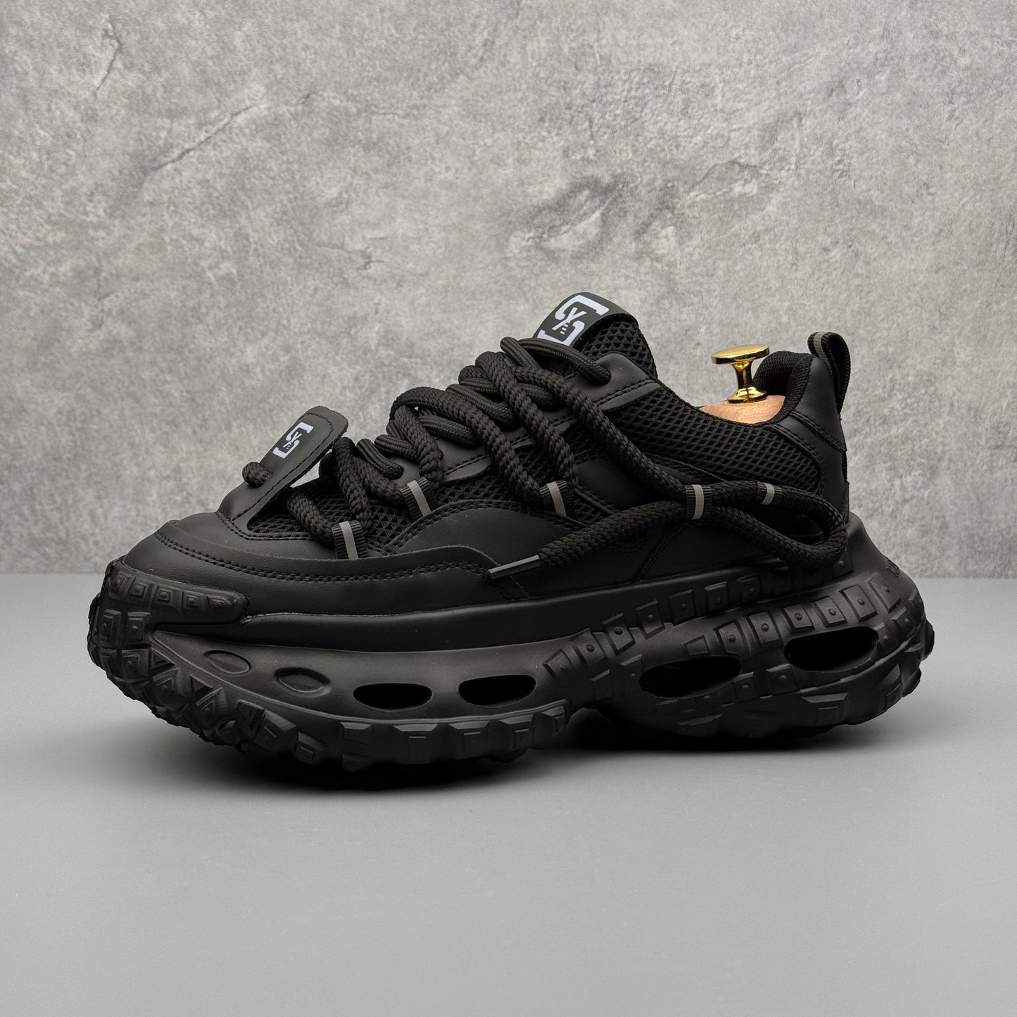 Hybriss Rope-Harness 3D Hollow Chunky Platform Sneaker