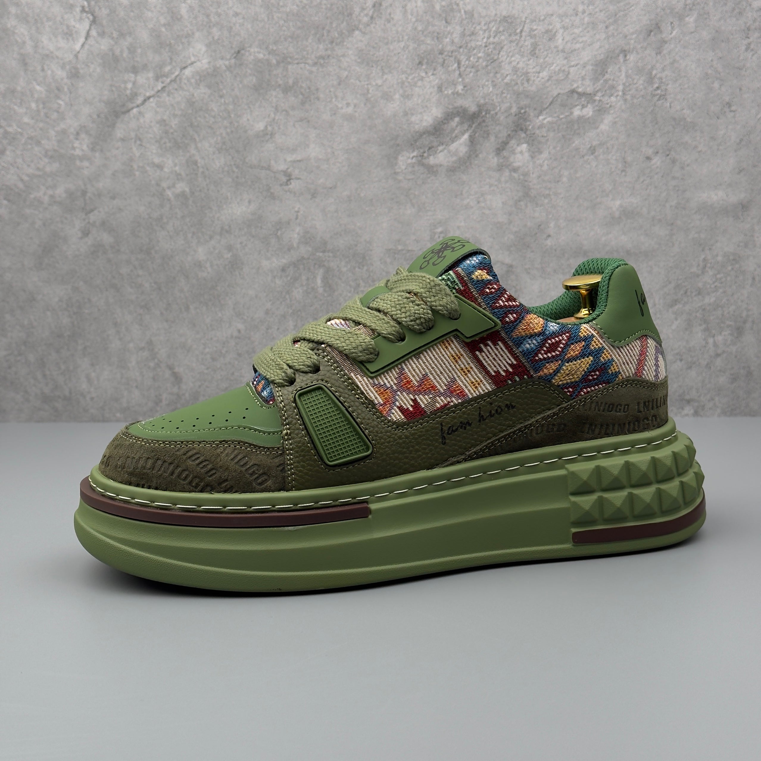 Hybriss EmbroStitch Green– Stoff & Mischmaterial Sneakers