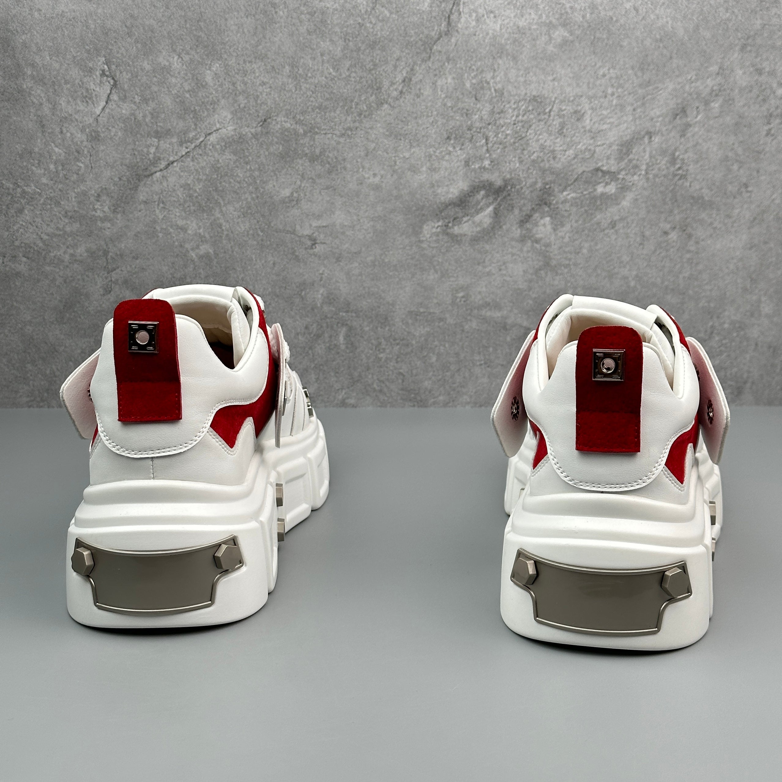 Hybriss RivetCore White Red– Chinese Style Dad Shoes