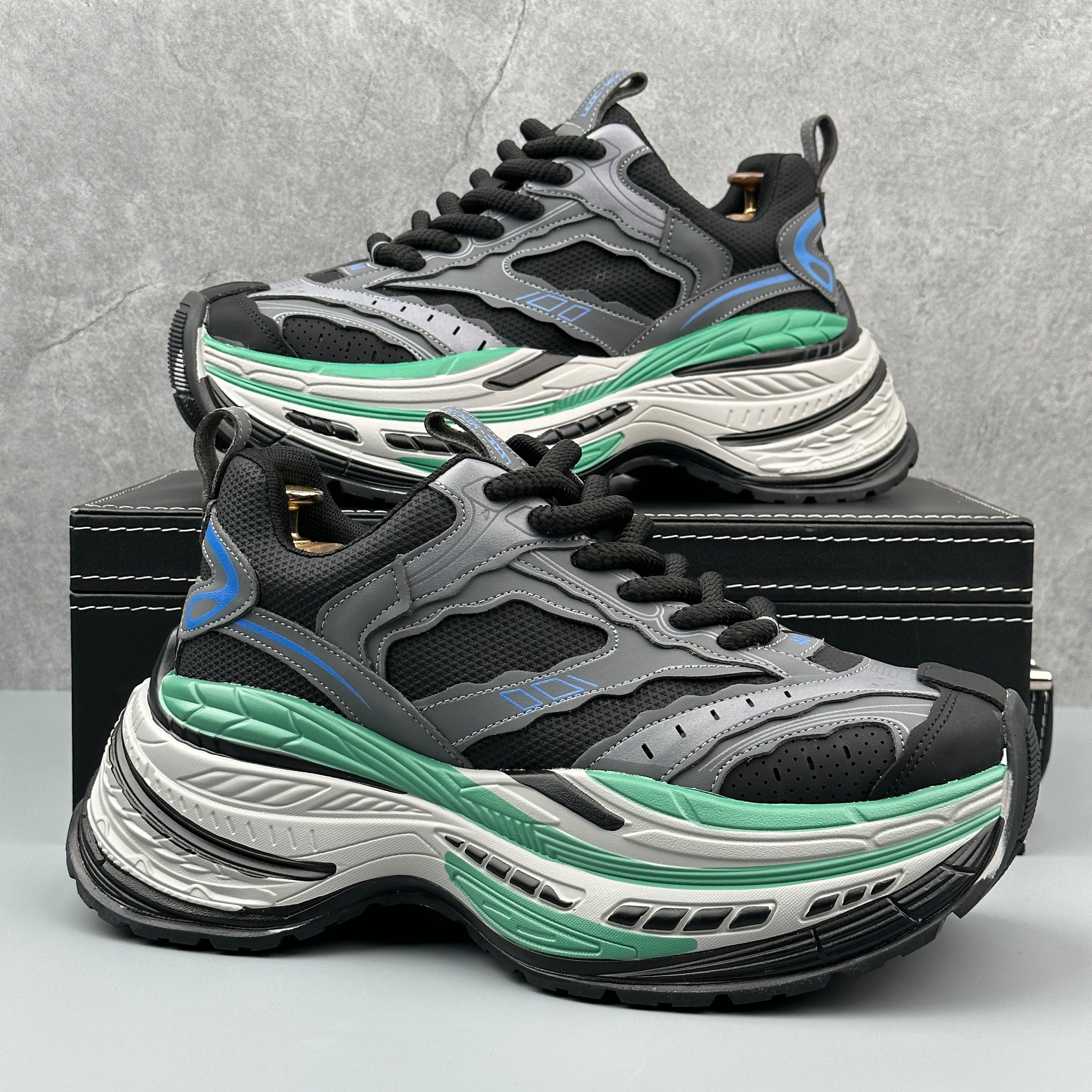 Hybriss ElevateMesh Black Green– Youth Dad Shoes