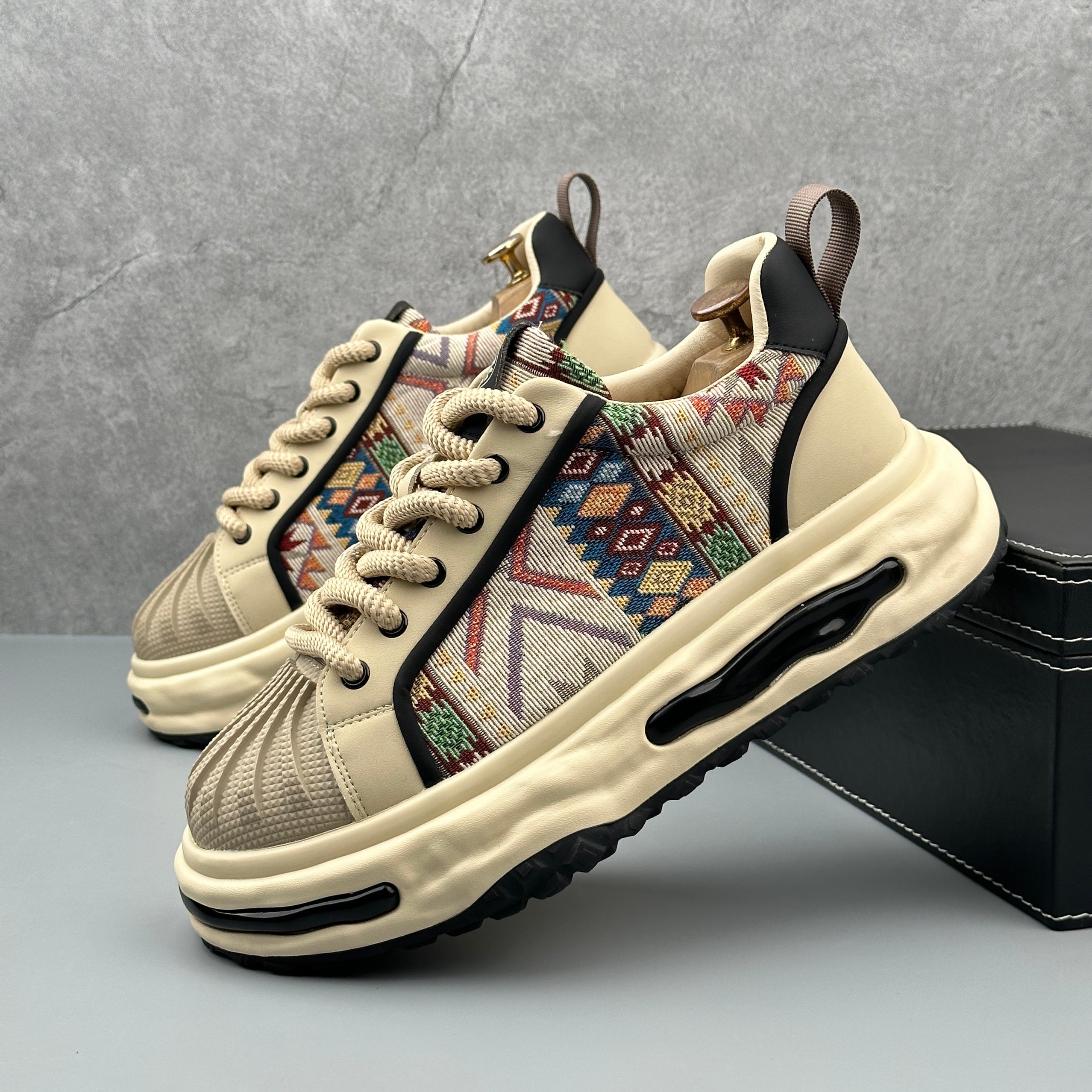 Hybriss VintageStitch – PU & Mikrofaserleder Sneakers