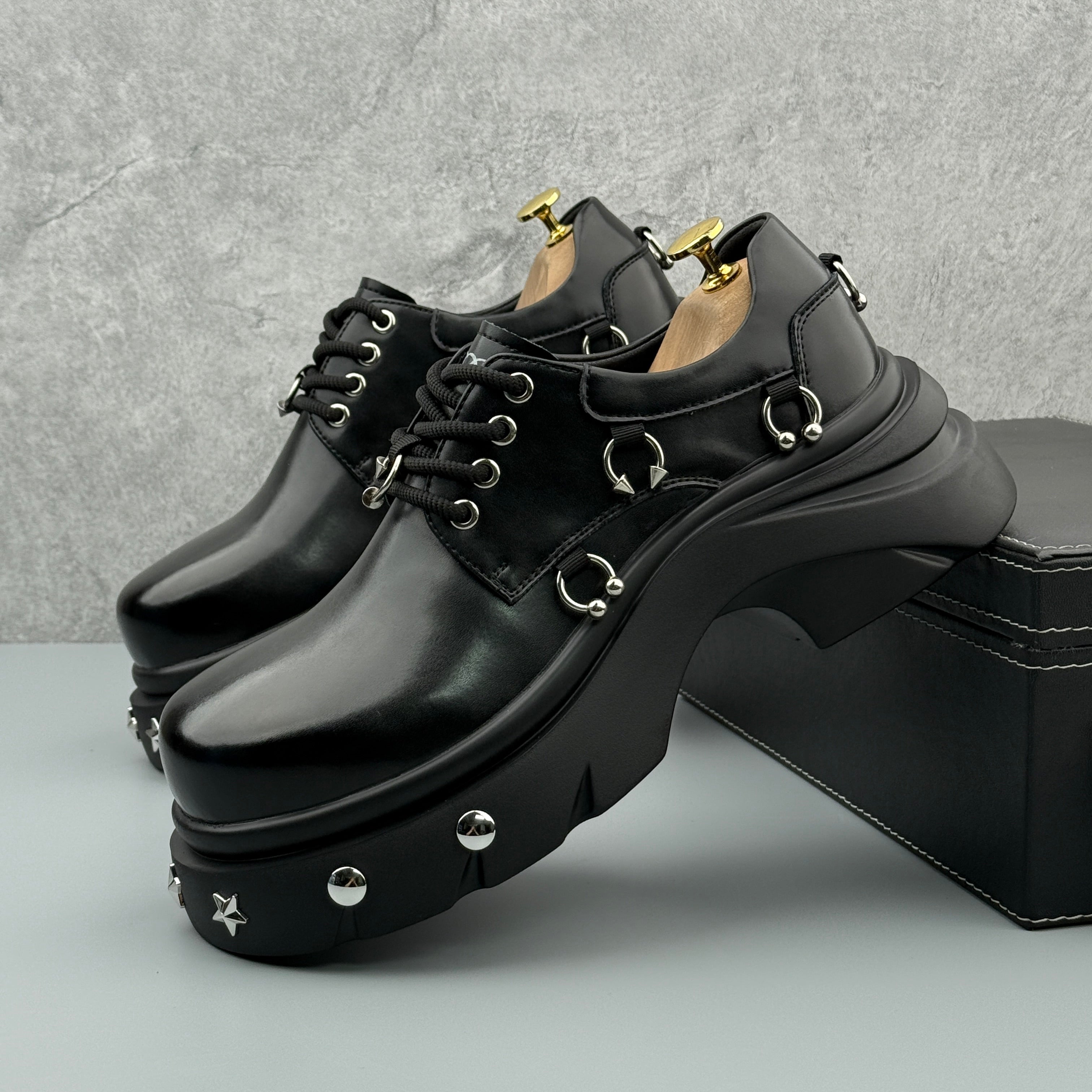 Hybriss Alloy Black– Youth Casual Leather Shoes