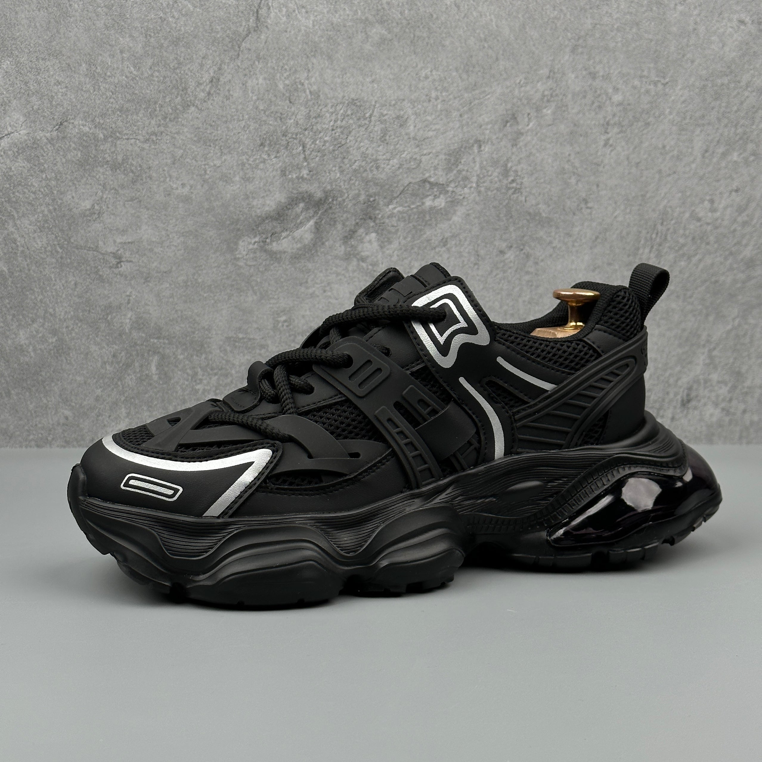 Hybriss DailyStitchFlex Black– Casual Dad Shoes