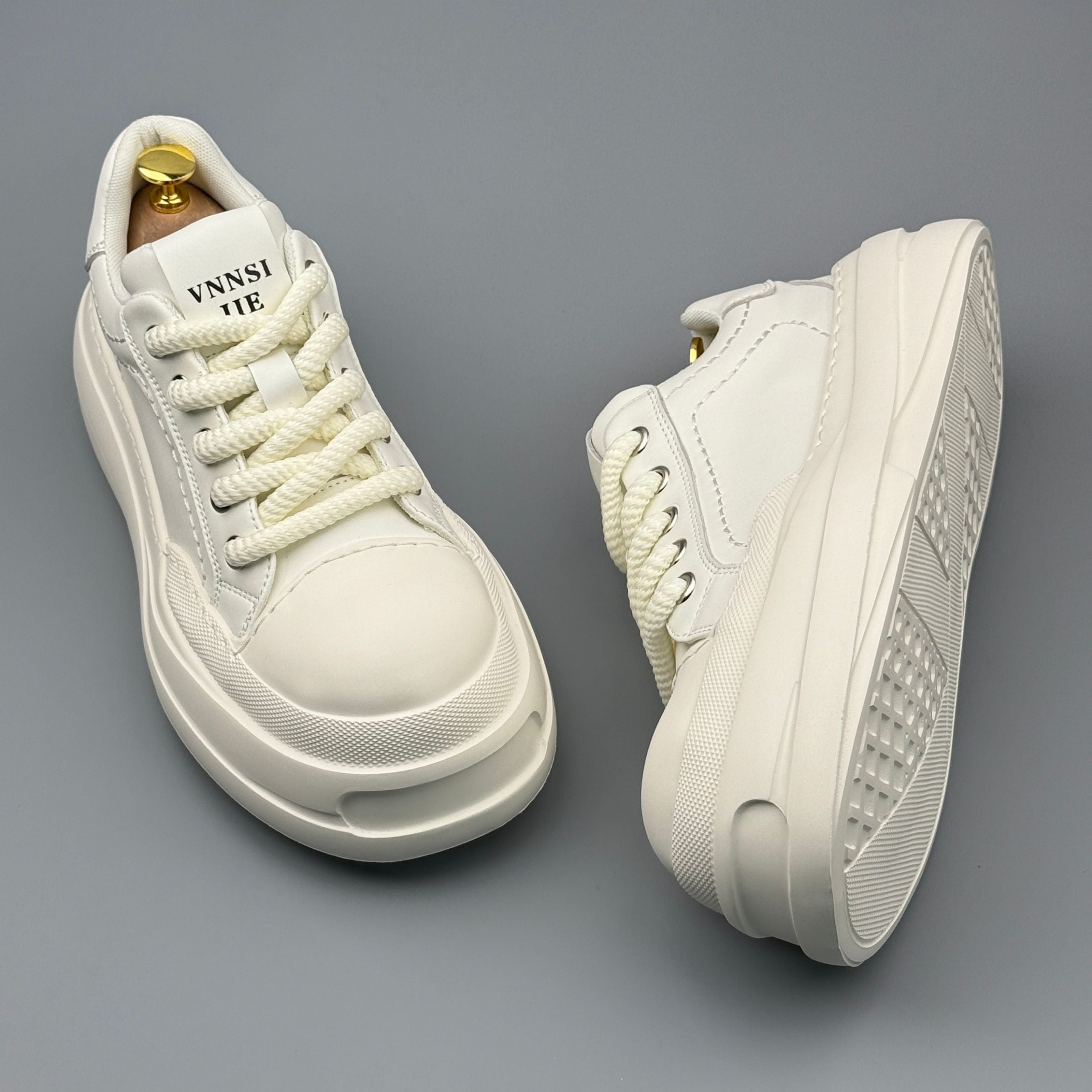 Hybriss StitchCore White– PU & Mikrofaserleder Sommer-Sneakers