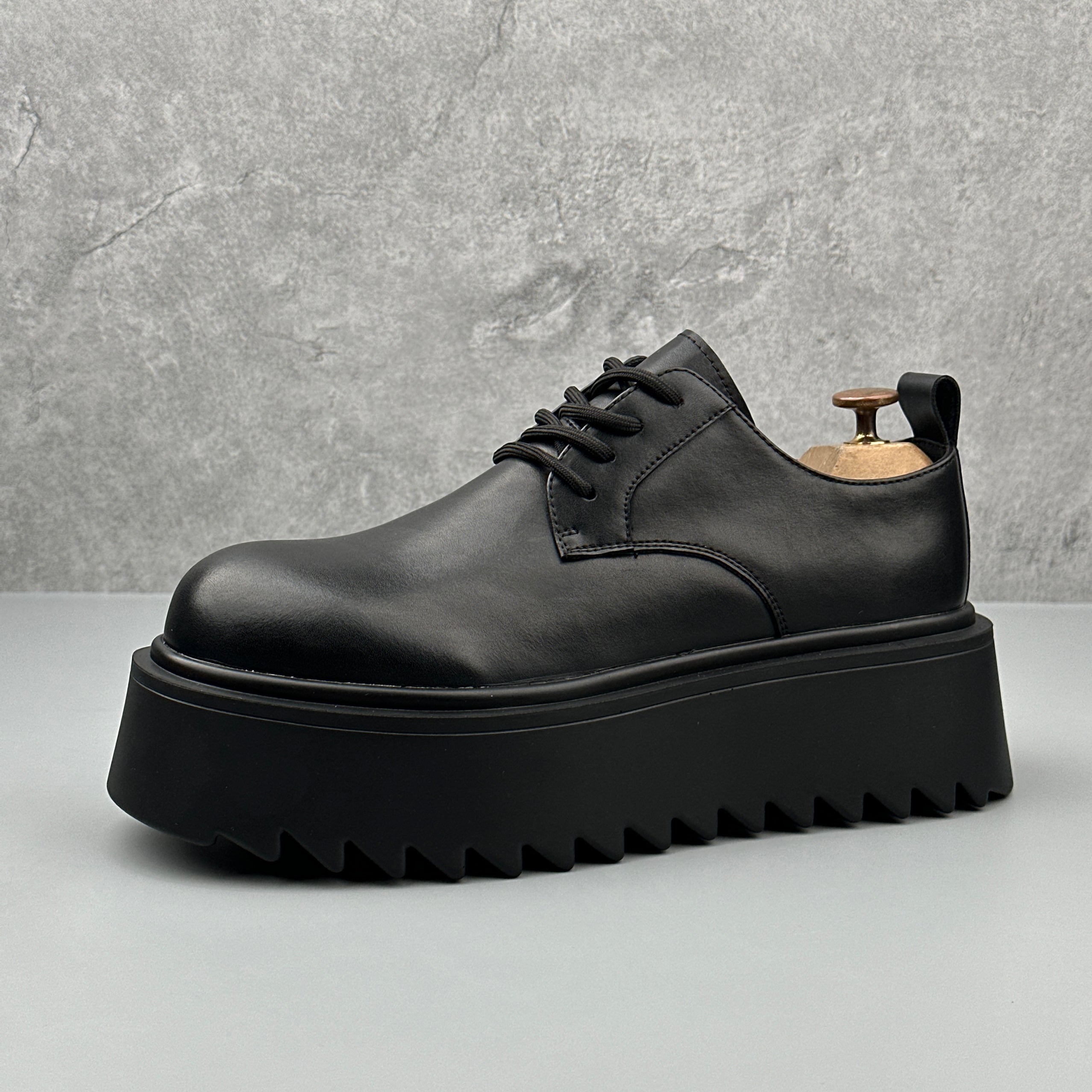 Hybriss BritRise Black– British Casual Leather Shoes
