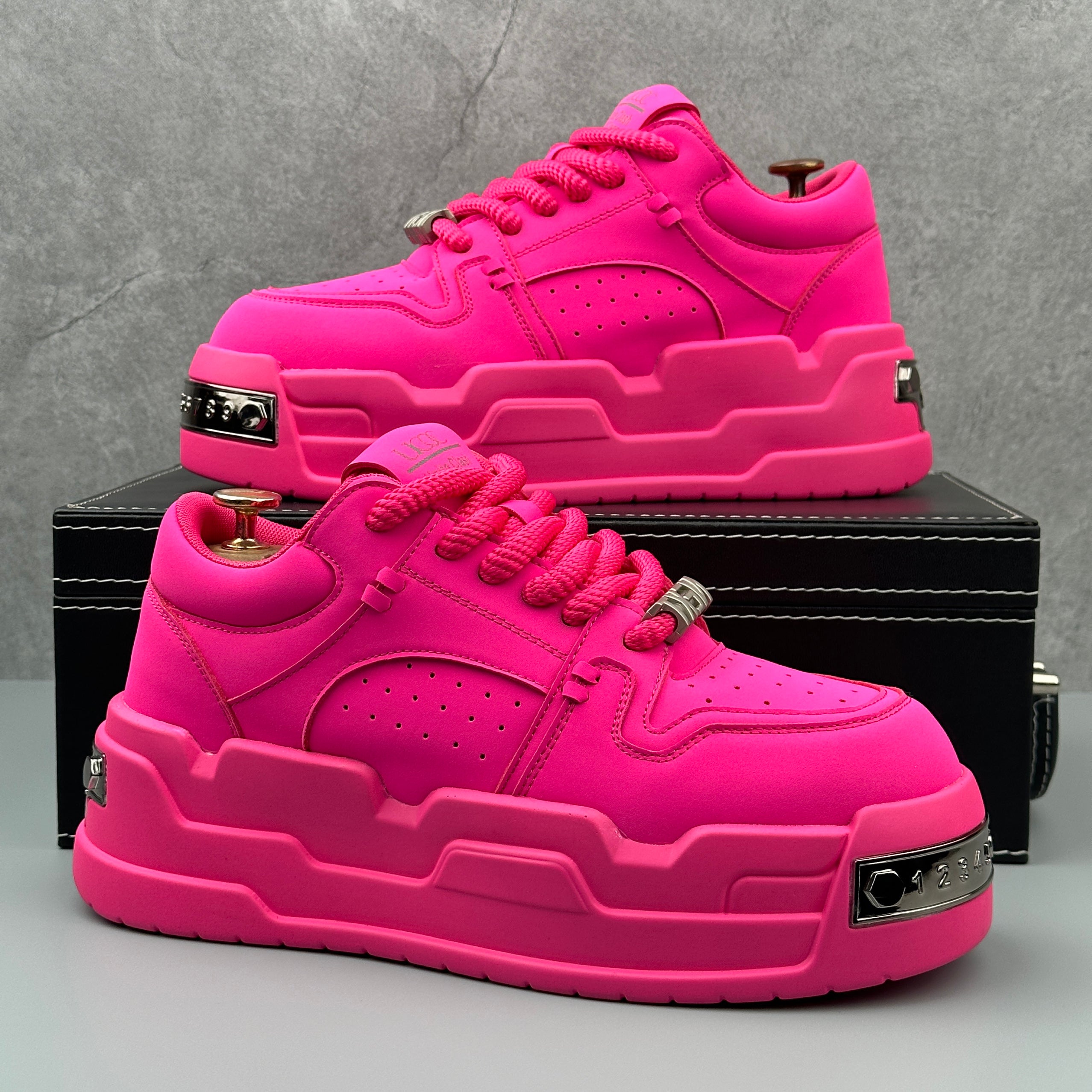 Hybriss MetalCore Pink– Microfiber Leather Sneakers