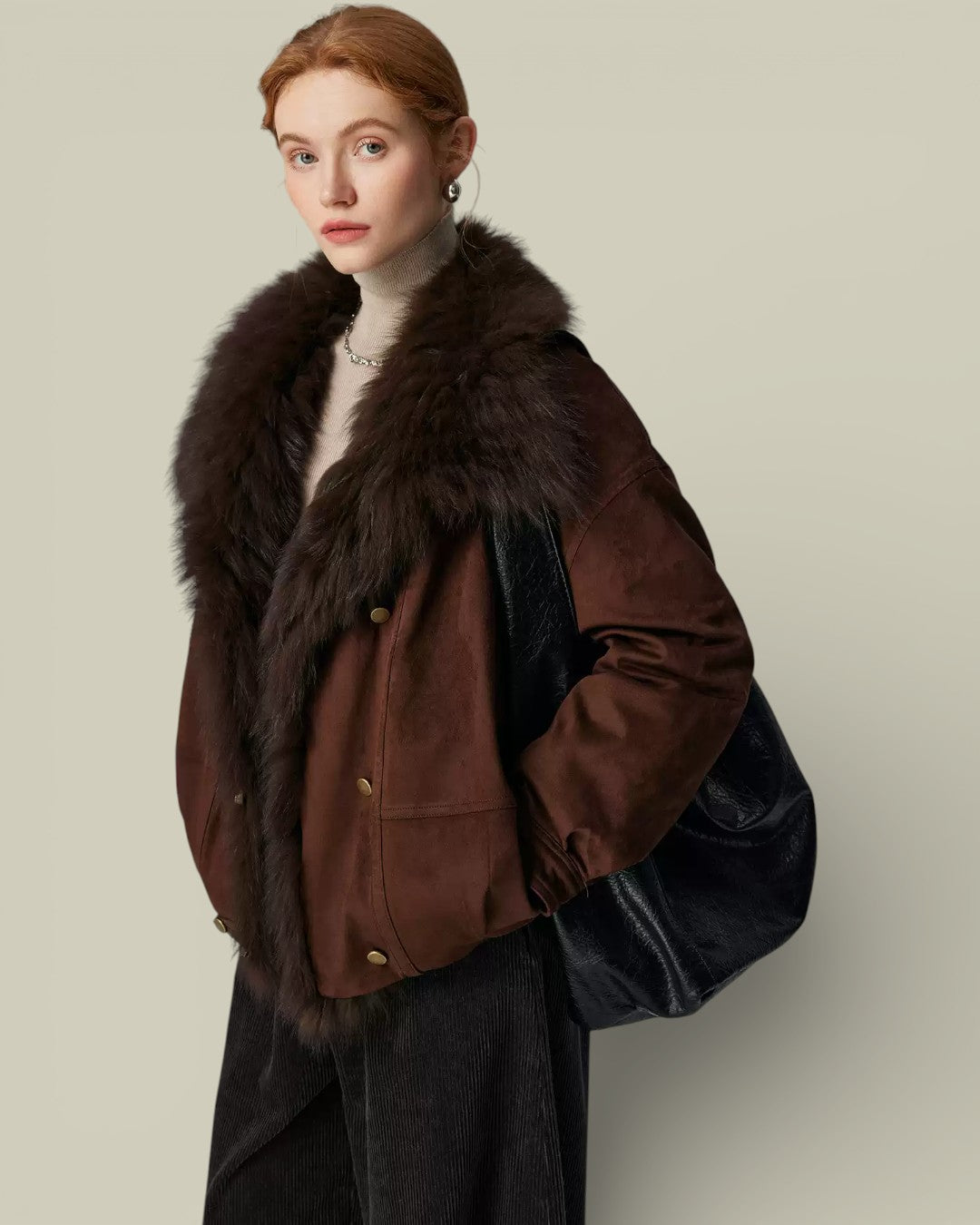 Hybriss "Vesper" Fox-Collared Heritage Coat