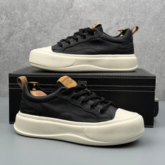 Hybriss StitchLine Black– Stoff & Mikrofaserleder White Shoes