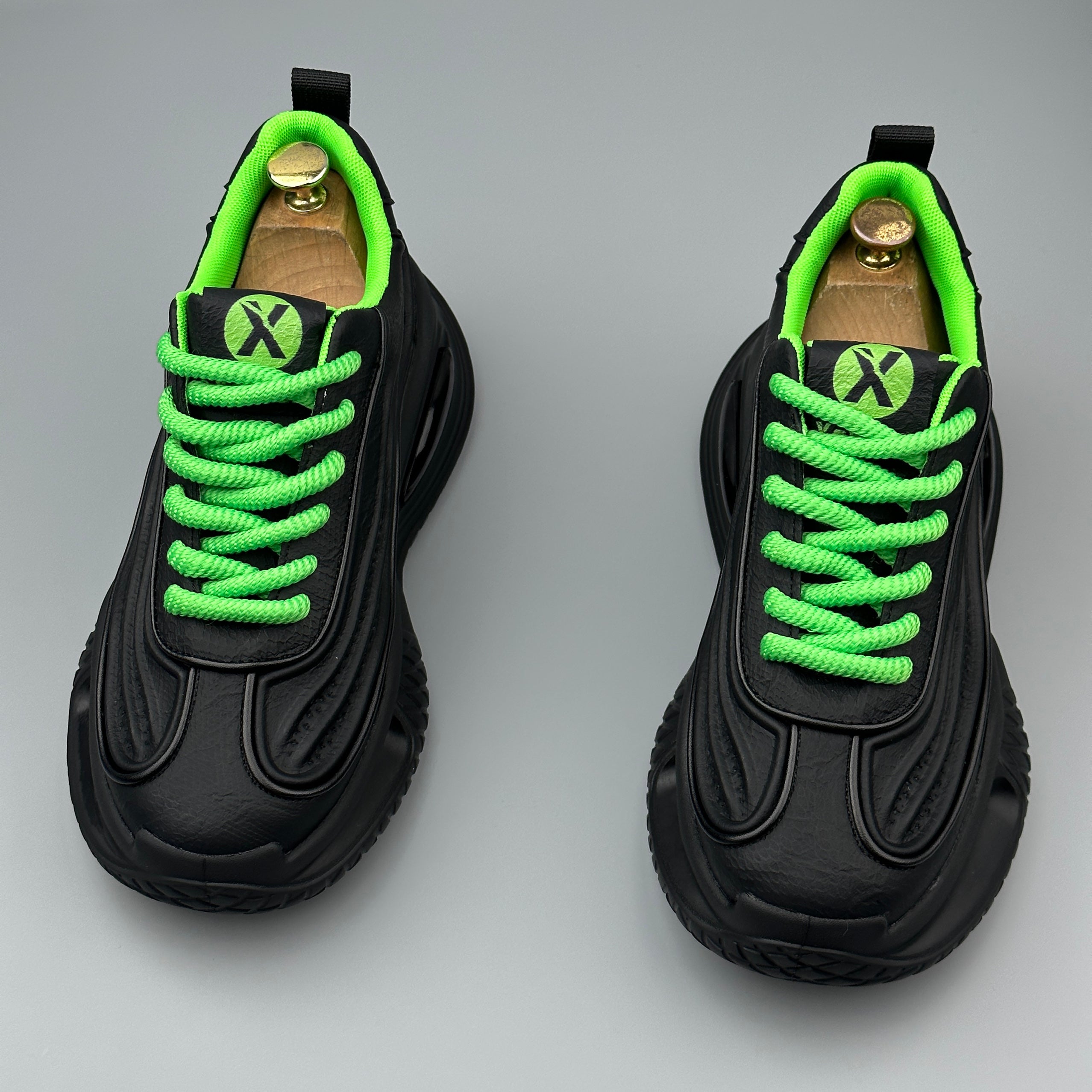 Hybriss PUCore Black Green– Youth Dad Shoes