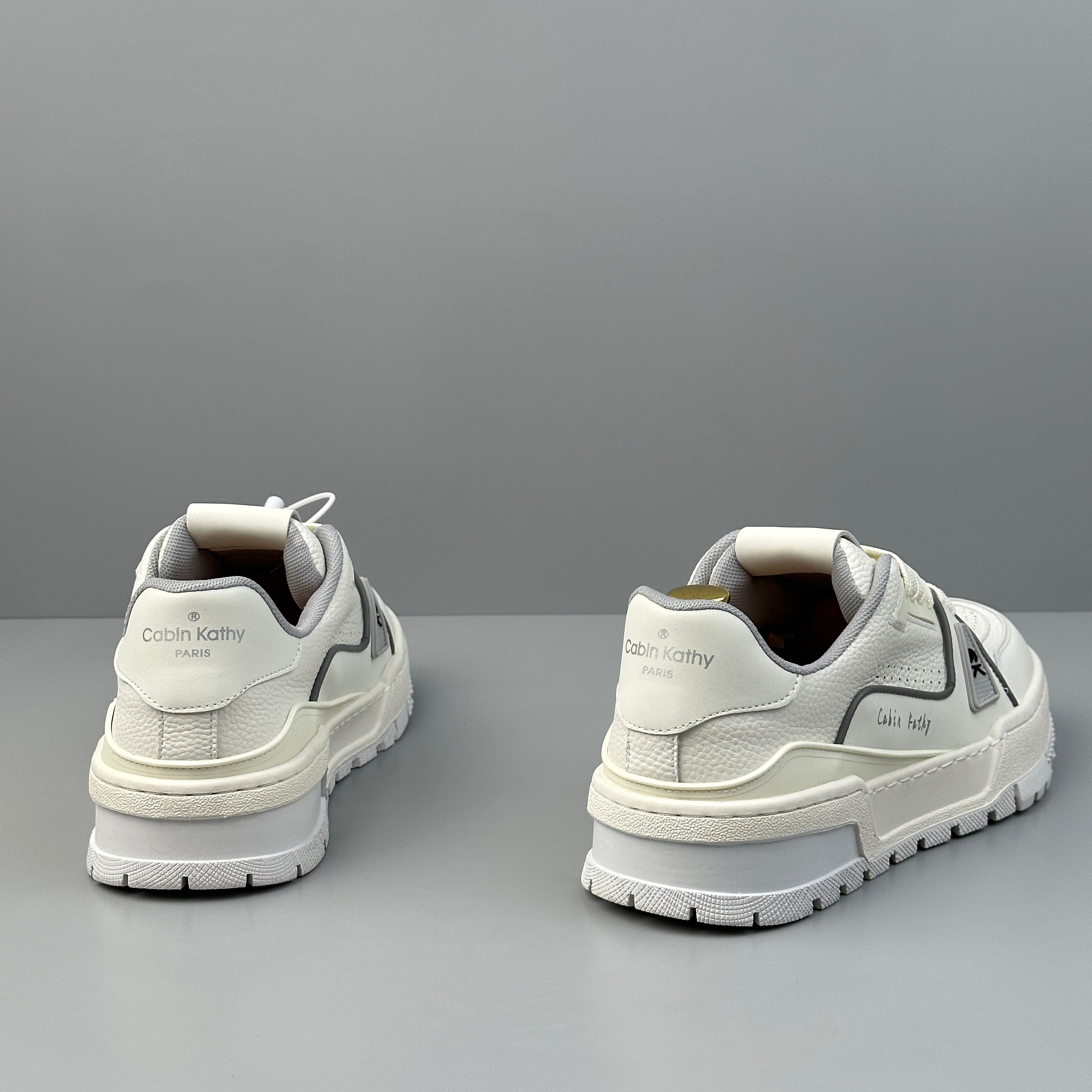 Hybriss KoreaSplice White Gray– Mikrofaserleder Sneakers