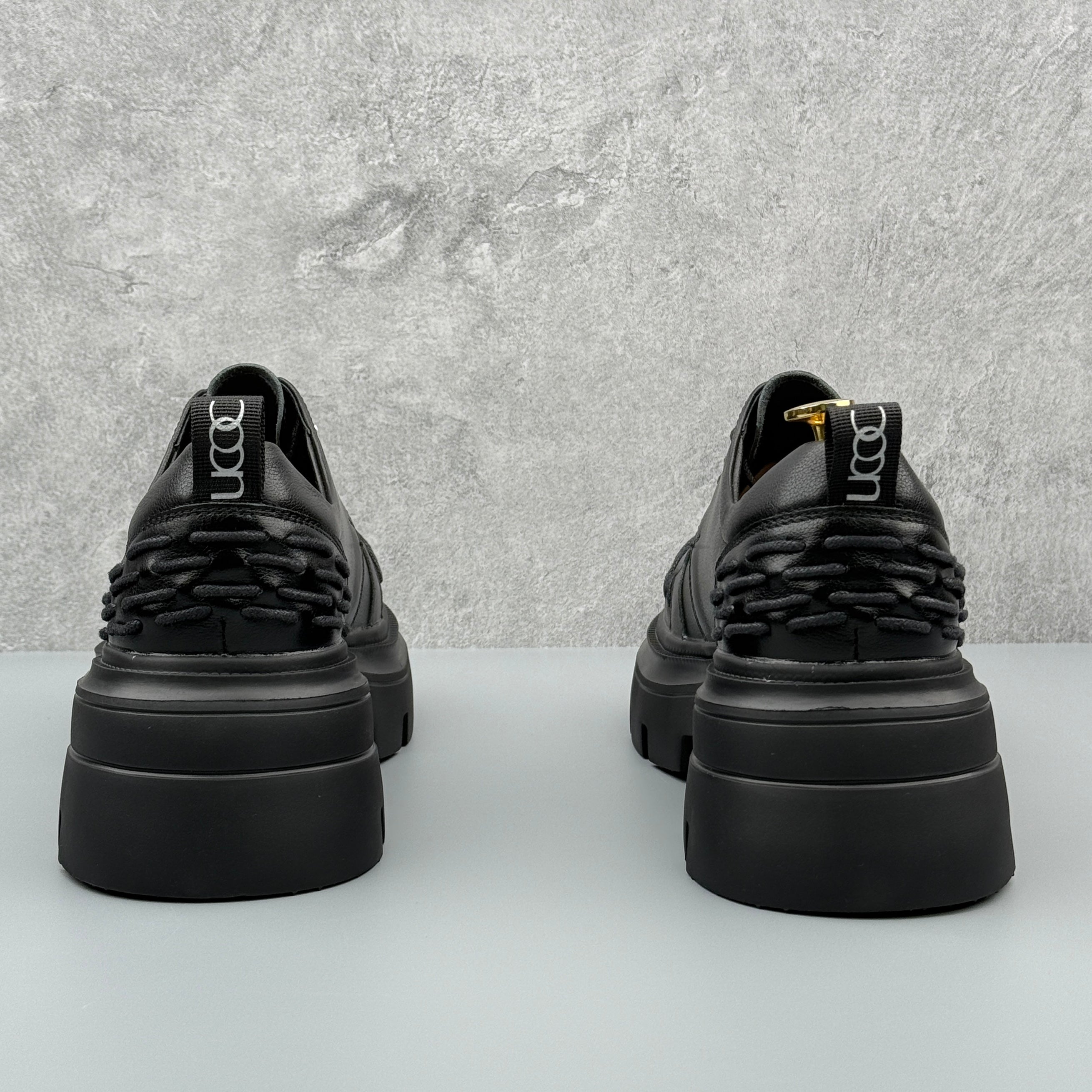 Hybriss Threadline Black– Leisure Casual Leather Shoes