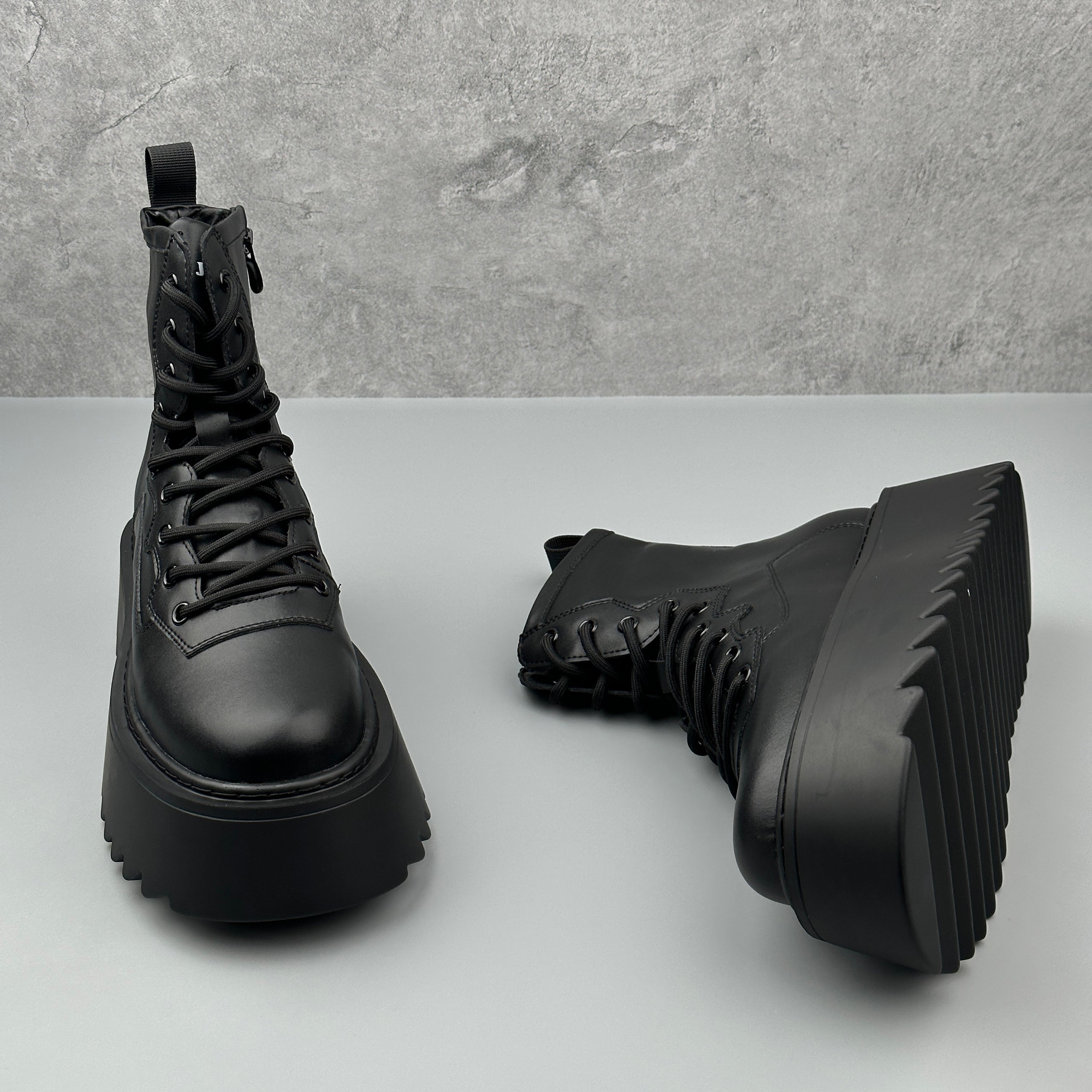 Hybriss Zenith Black– Korean Style High-Top Sneakers