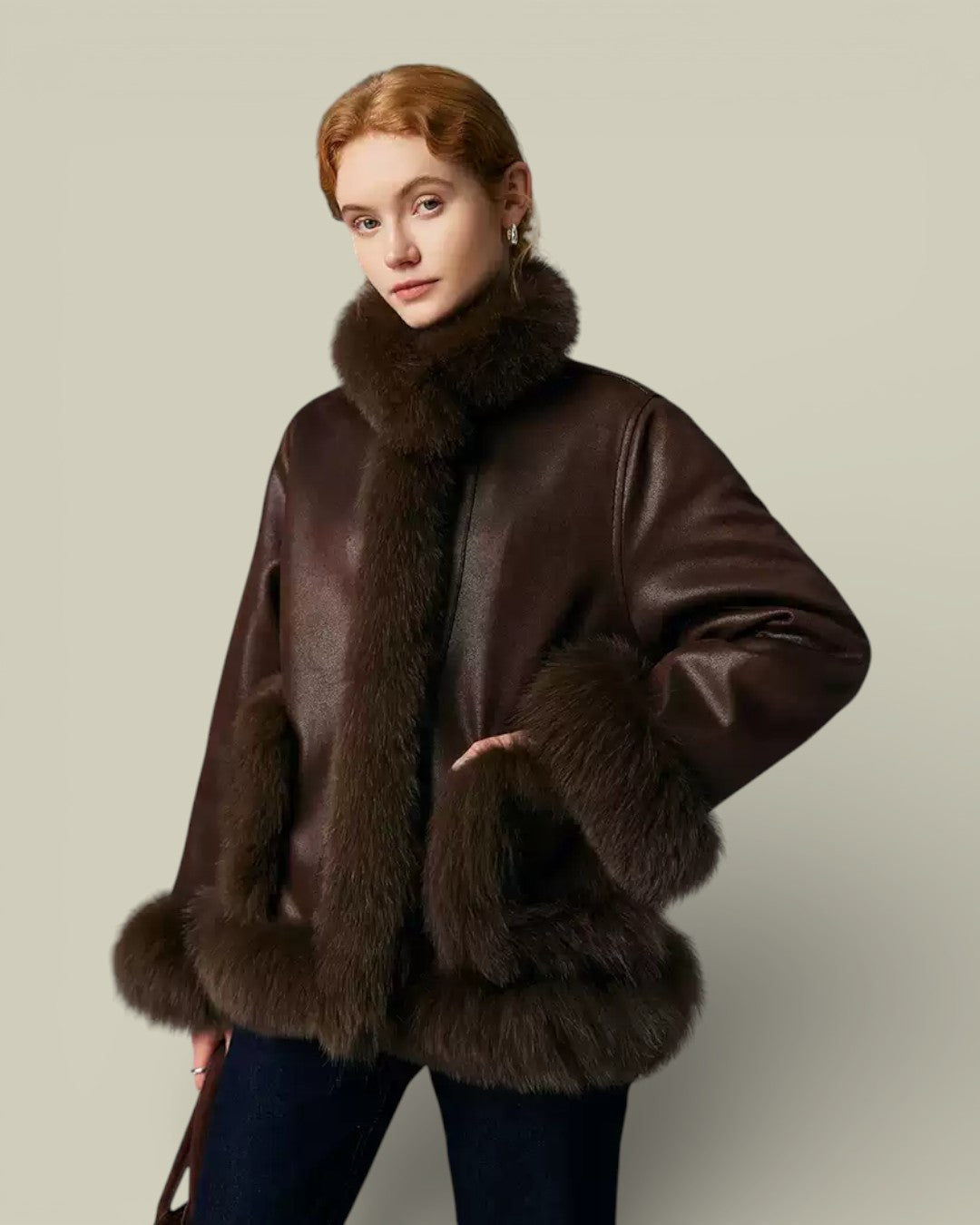 Hybriss "Lyra" Pure-Fox Round Neck Coat