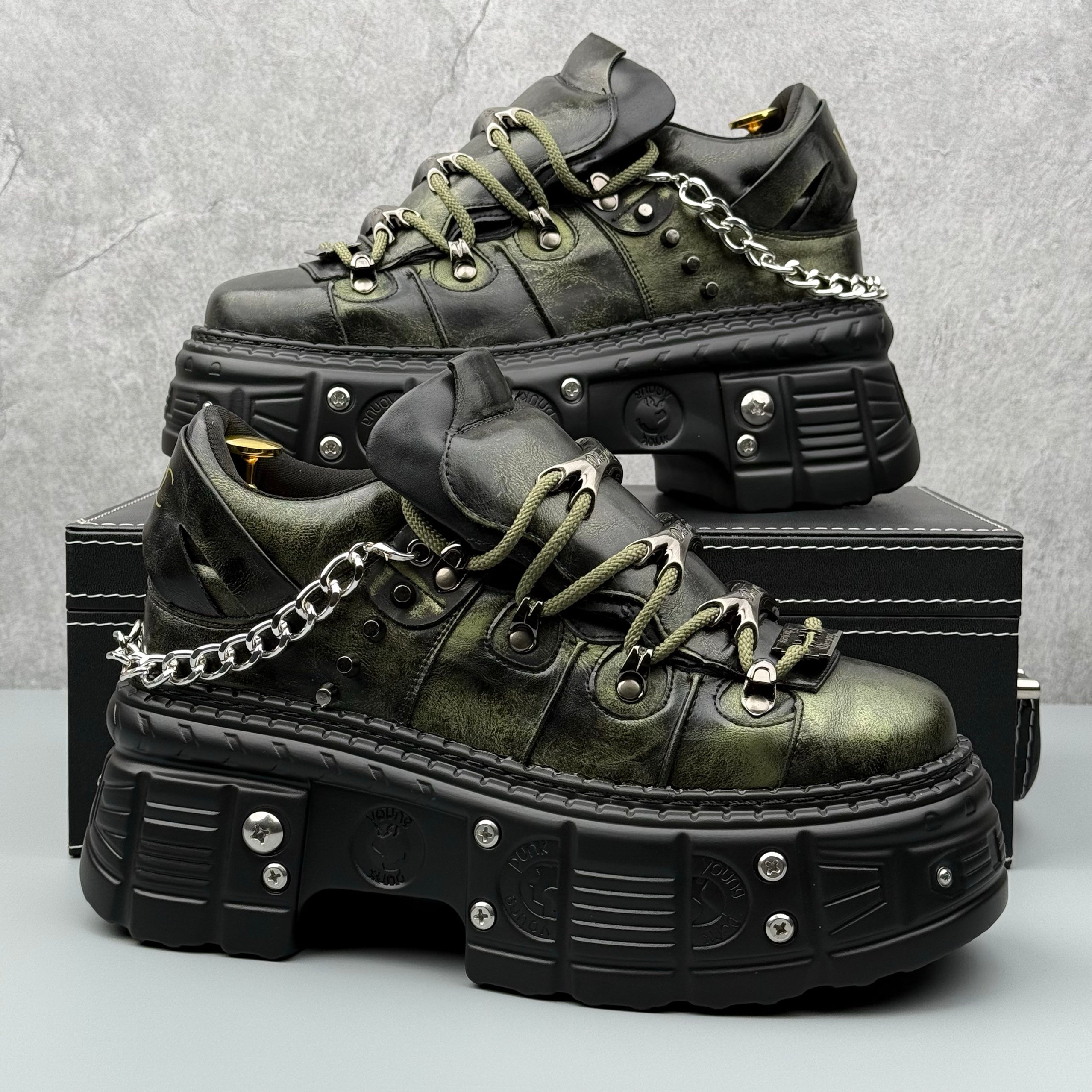 Hybriss Havoc Vintage green– Punk Daddy Shoes