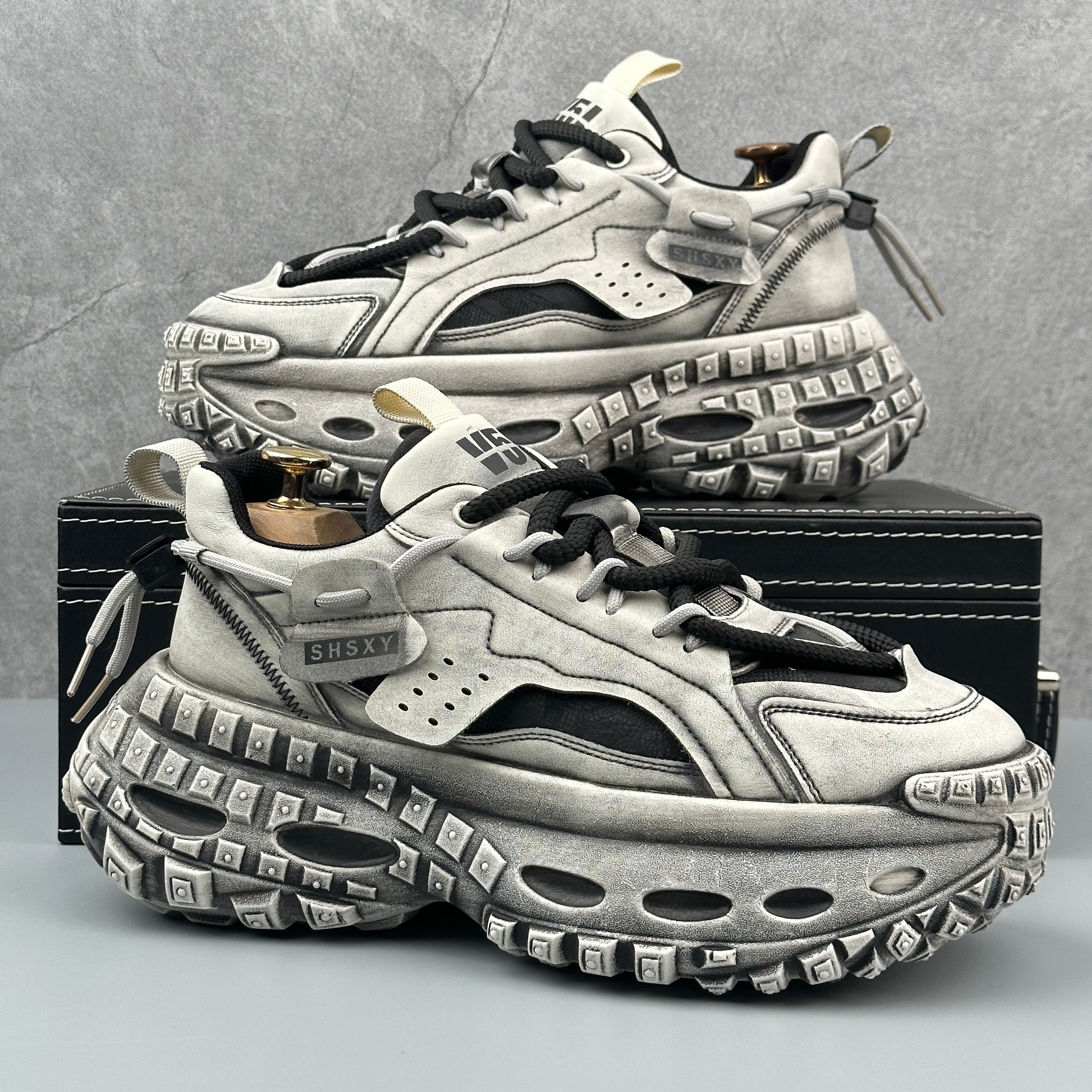 Hybriss RetroAir Black Gray– Youth Dad Shoes