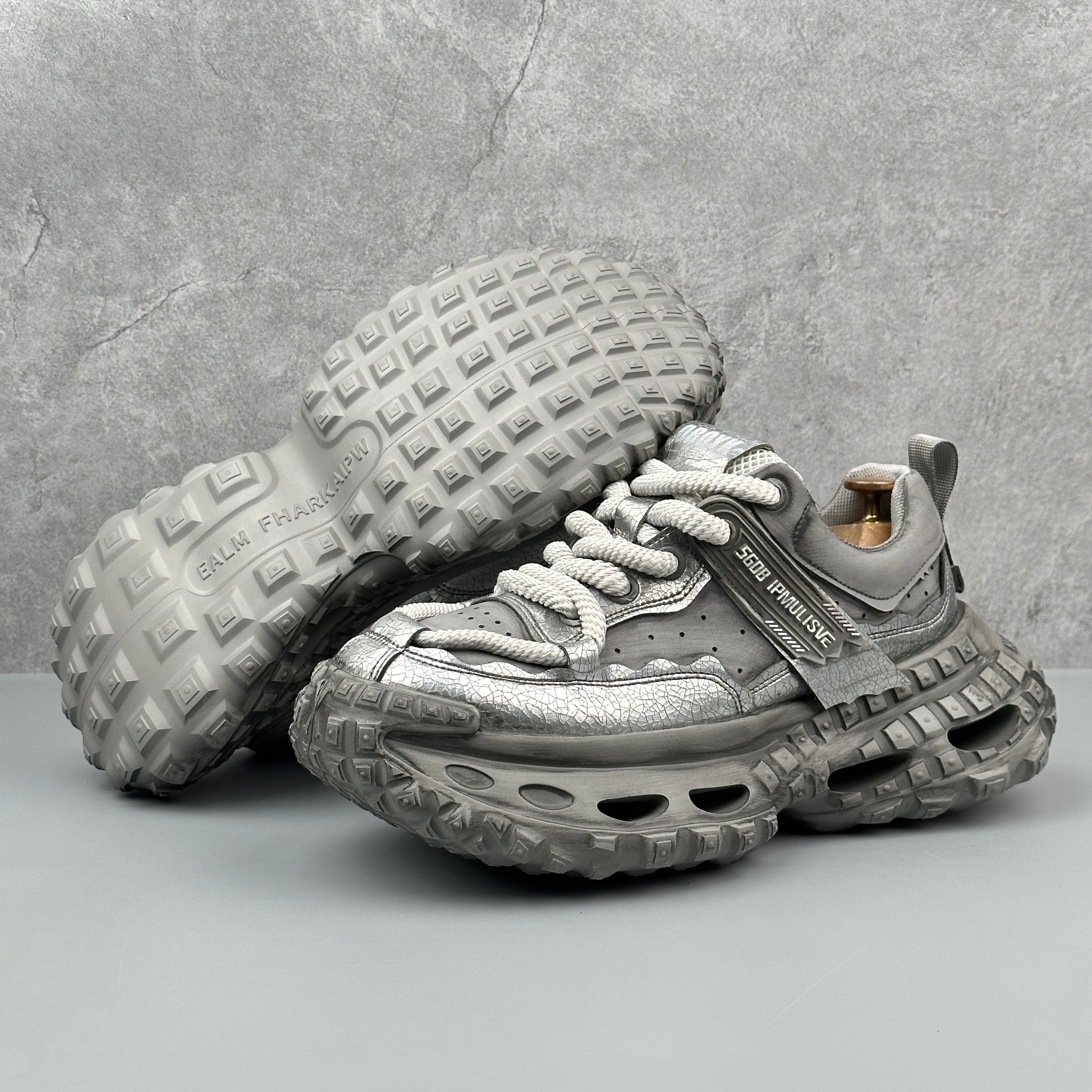 Hybriss RetroRise Gray– Youth Retro Dad Shoes