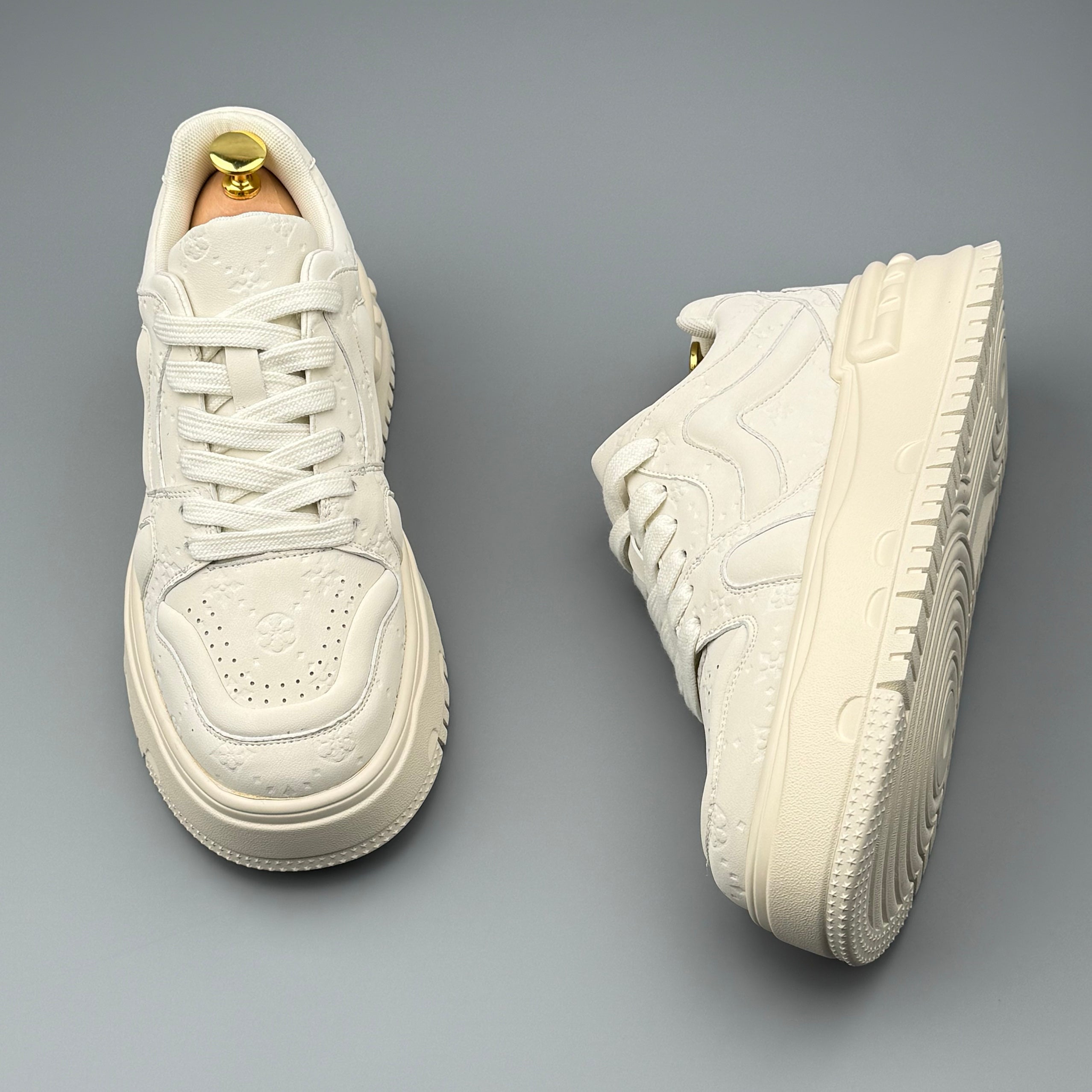 Hybriss CarveLine White– Mikrofaserleder Sneakers