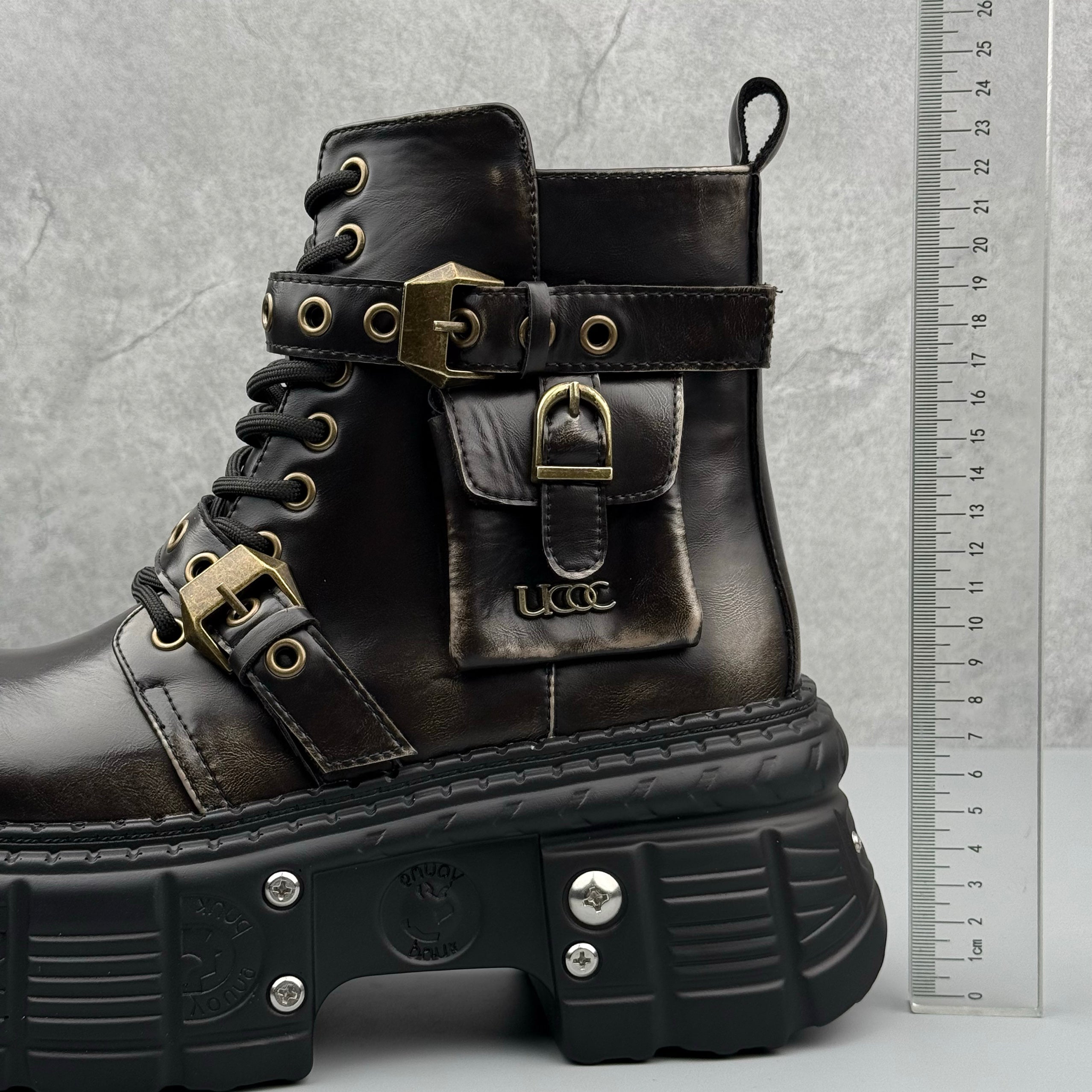Hybriss Rebellion Argent– Punk Martin Boots