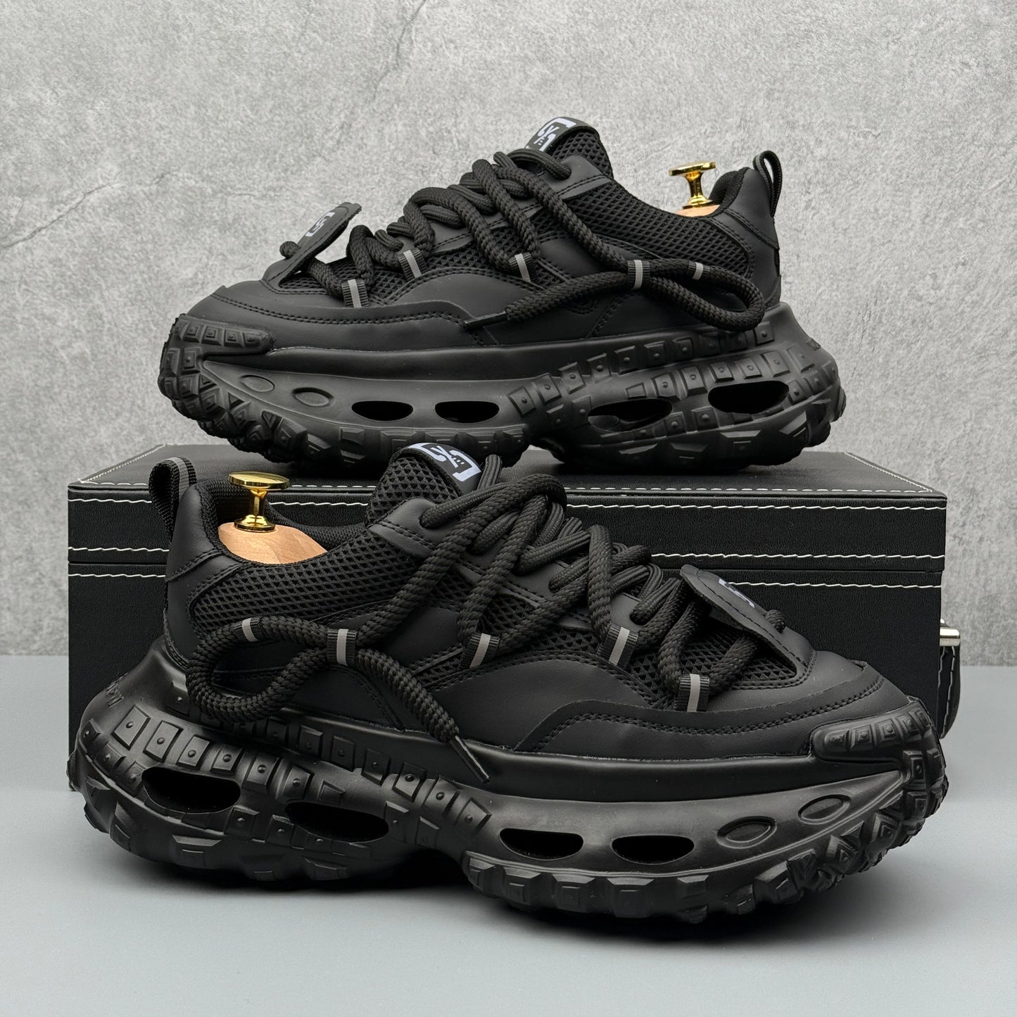 Hybriss Rope-Harness 3D Hollow Chunky Platform Sneaker