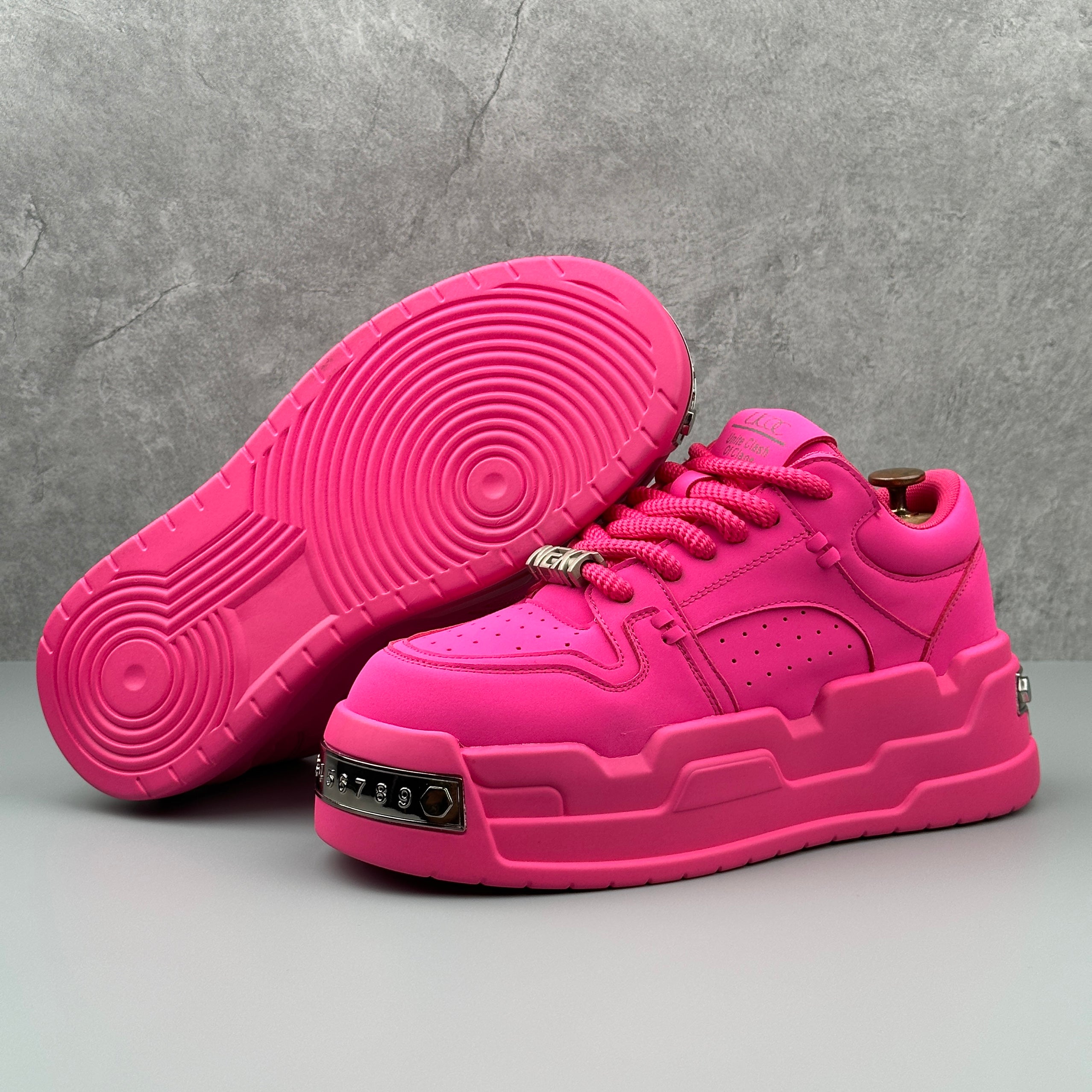 Hybriss MetalCore Pink– Microfiber Leather Sneakers