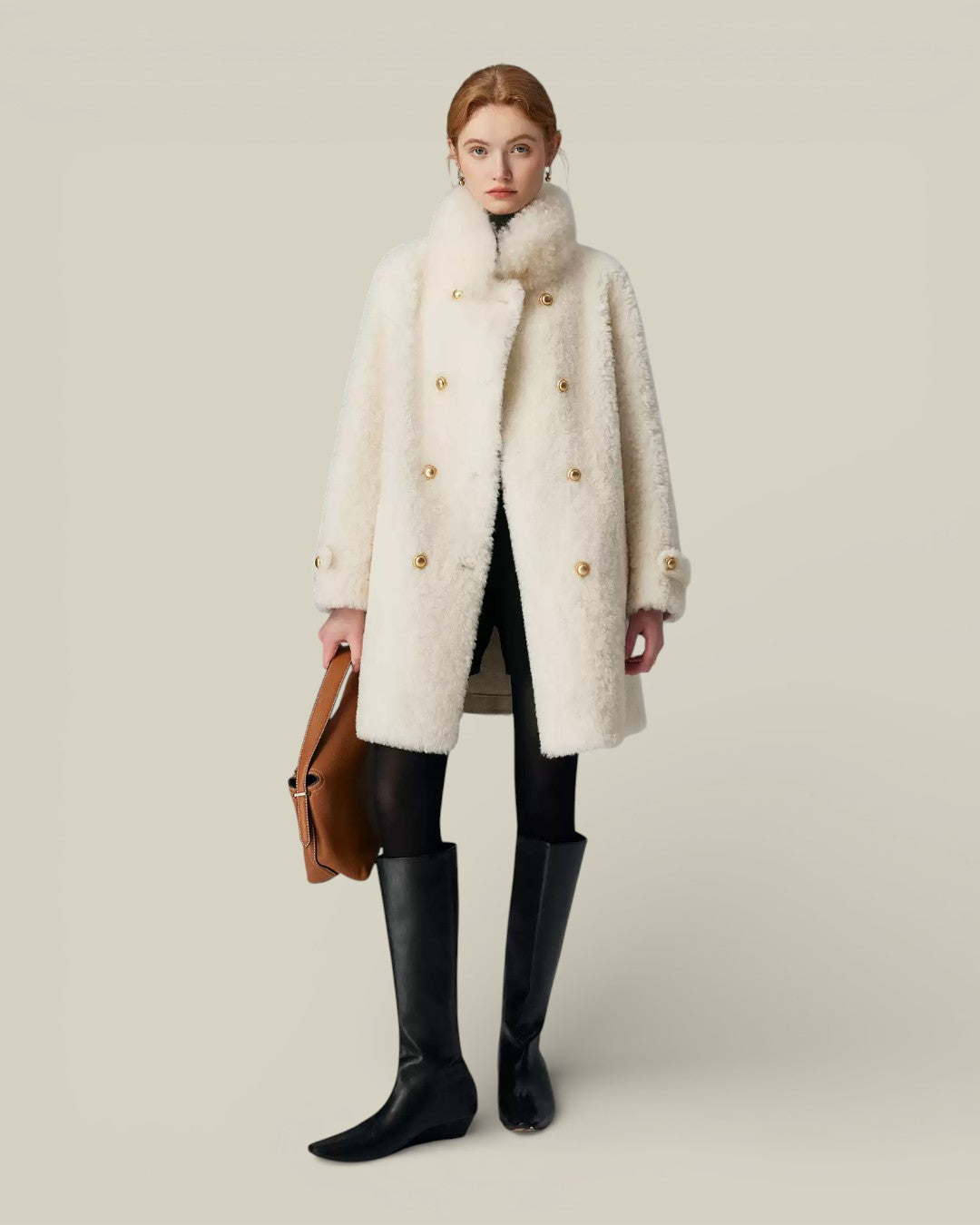 Hybriss "Lumina" Double-Breasted Wool Coat