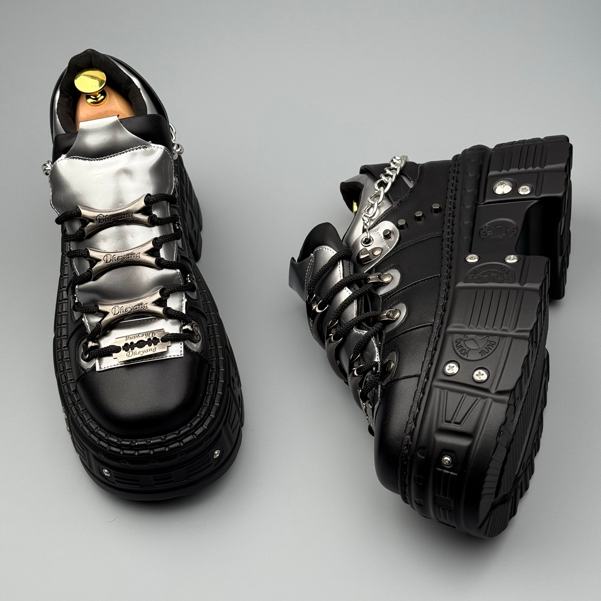 Hybriss PunkMetal Black Silver– Punk Dad Shoes