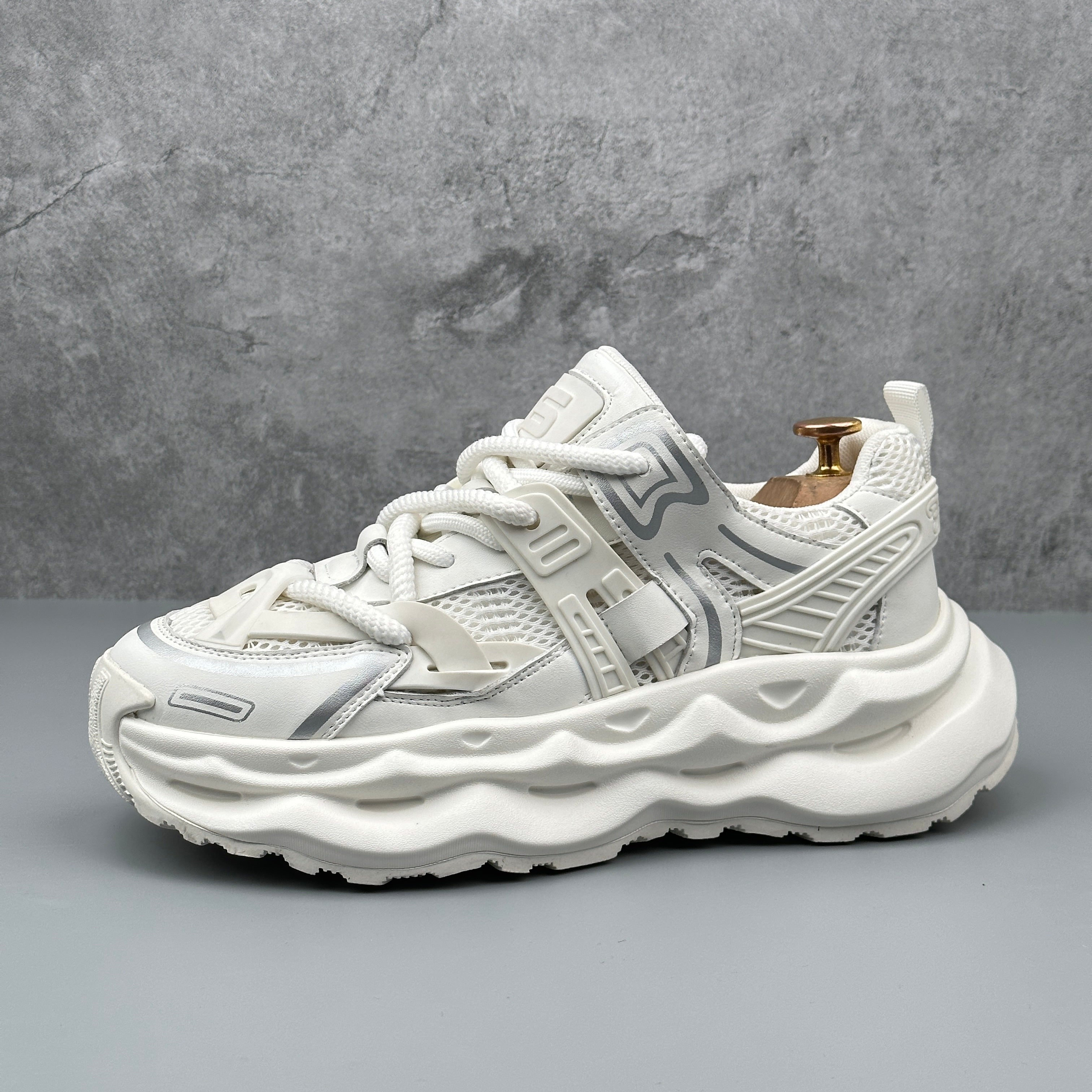 Hybriss Cabuncci WeaveCore Off-White– Youth Retro Dad Shoes