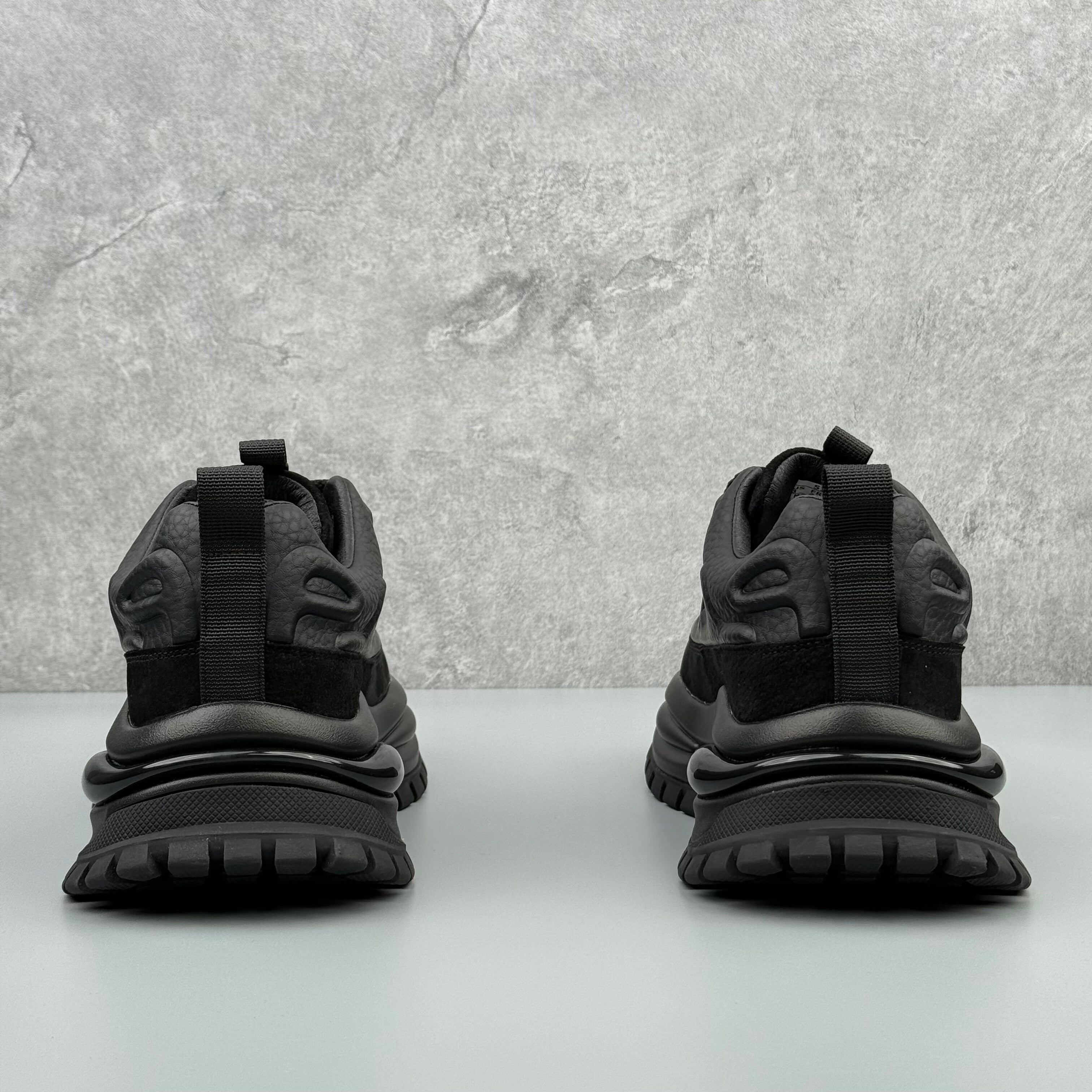 Hybriss GelCore Black– PU & Mesh Dad Shoes