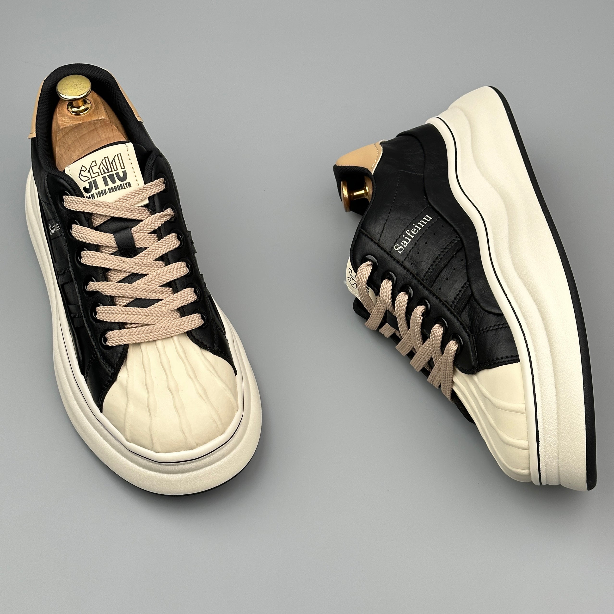 Hybriss SpliceKorea Black– Mikrofaserleder White Shoes